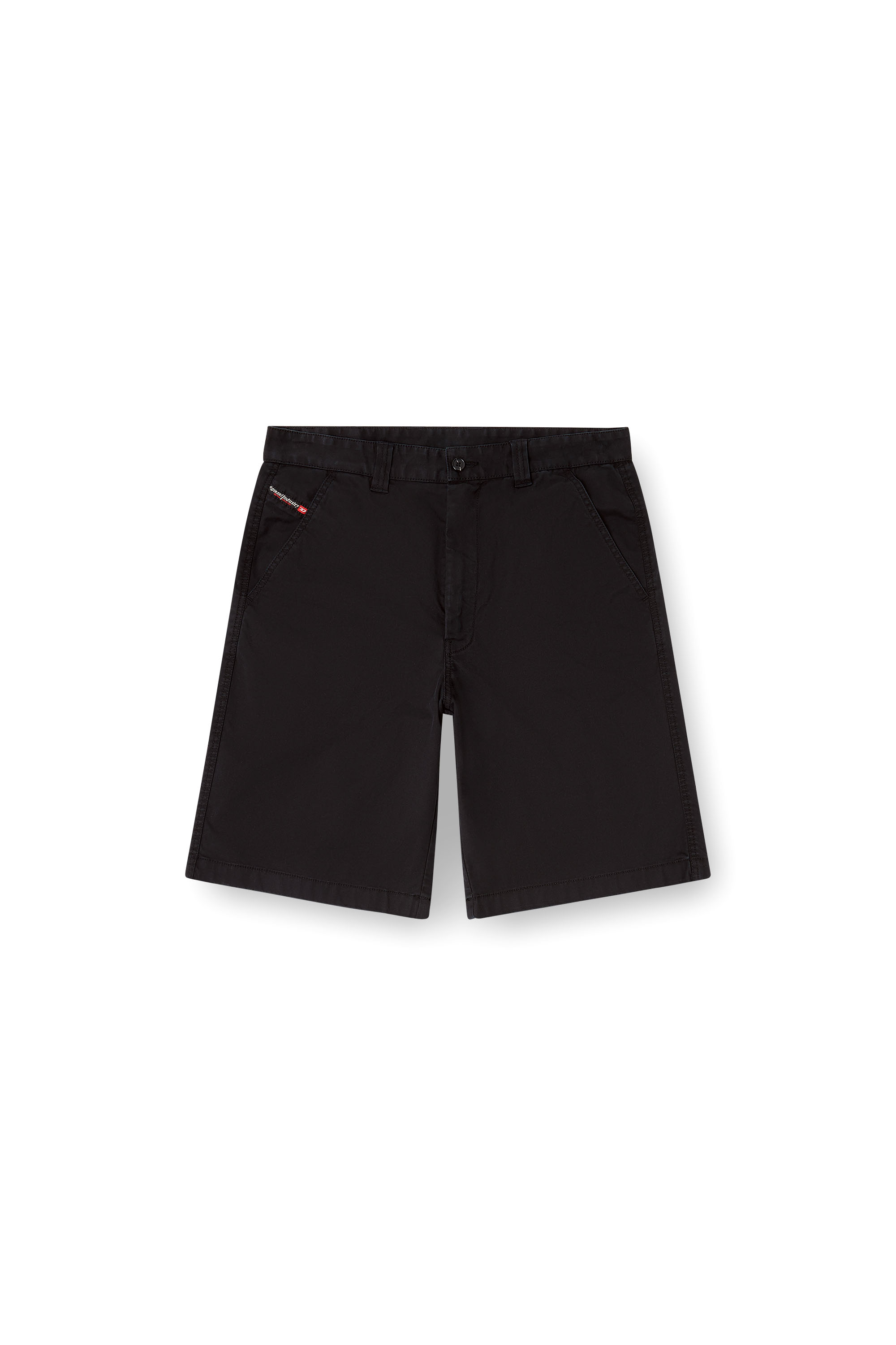 Diesel - P-HANT-CHINO-SHORT-EPCH, Shorts en coton avec traitement stonewash Homme in Noir - 3