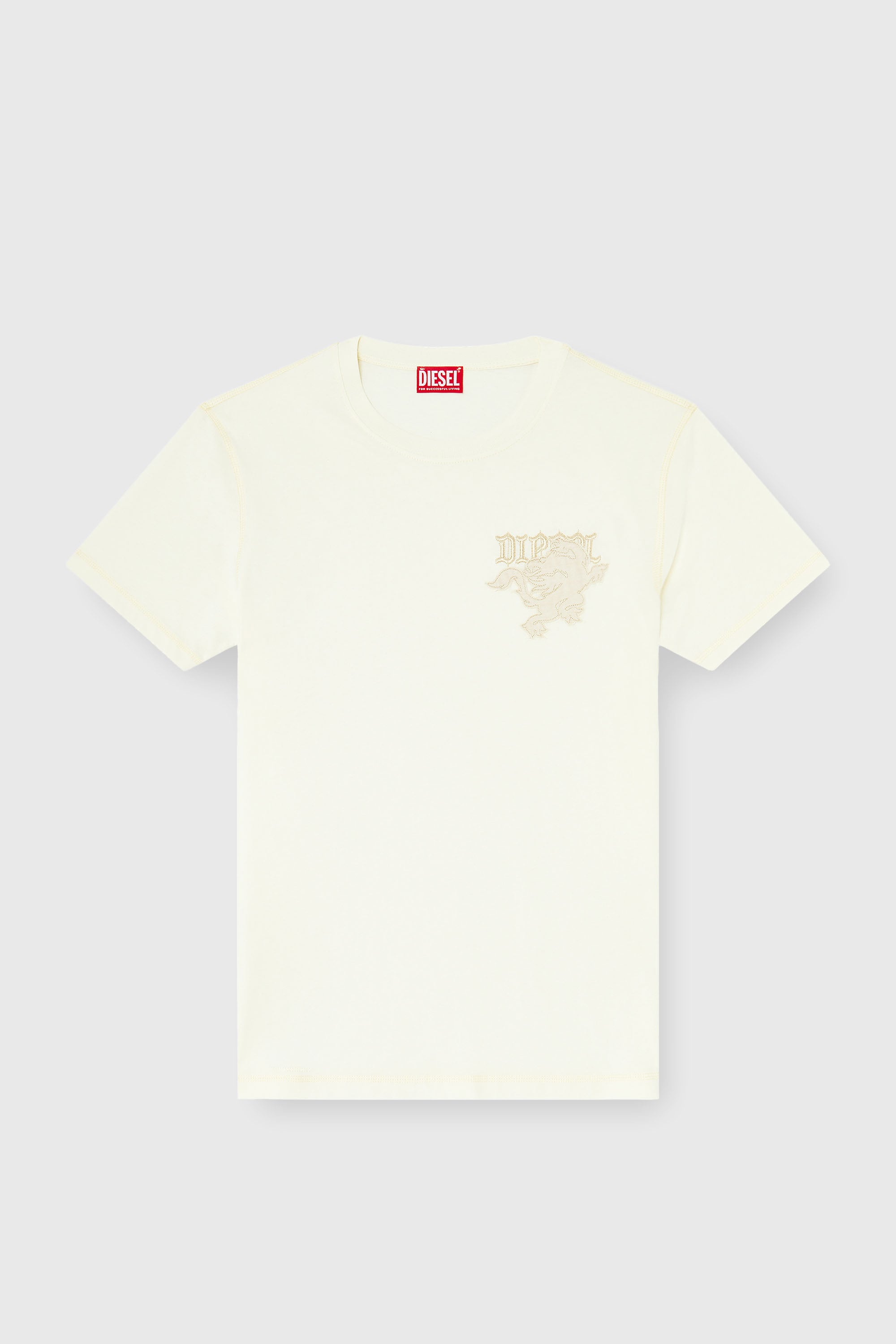 Diesel - T-ADJUST-NOTCH, T-shirt classique avec &eacute;cusson brod&eacute; Homme in Blanc - 2