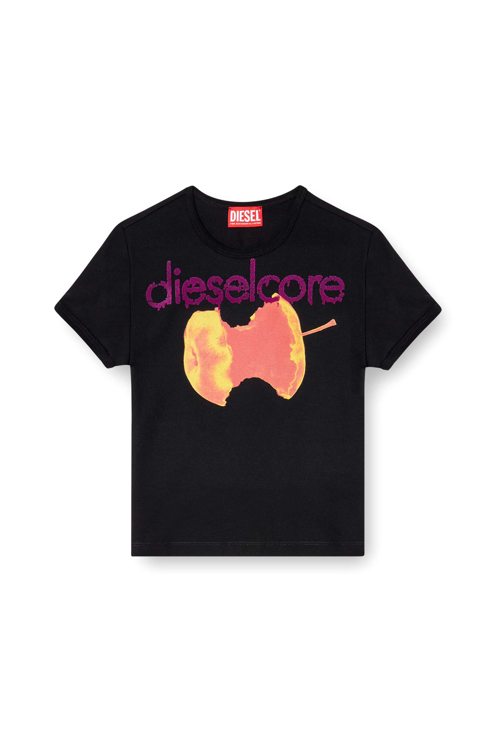 Diesel - T-UNCUTIES-SHORT-Q2, T-shirt avec logo Diesel Core Femme in ToBeDefined - 3