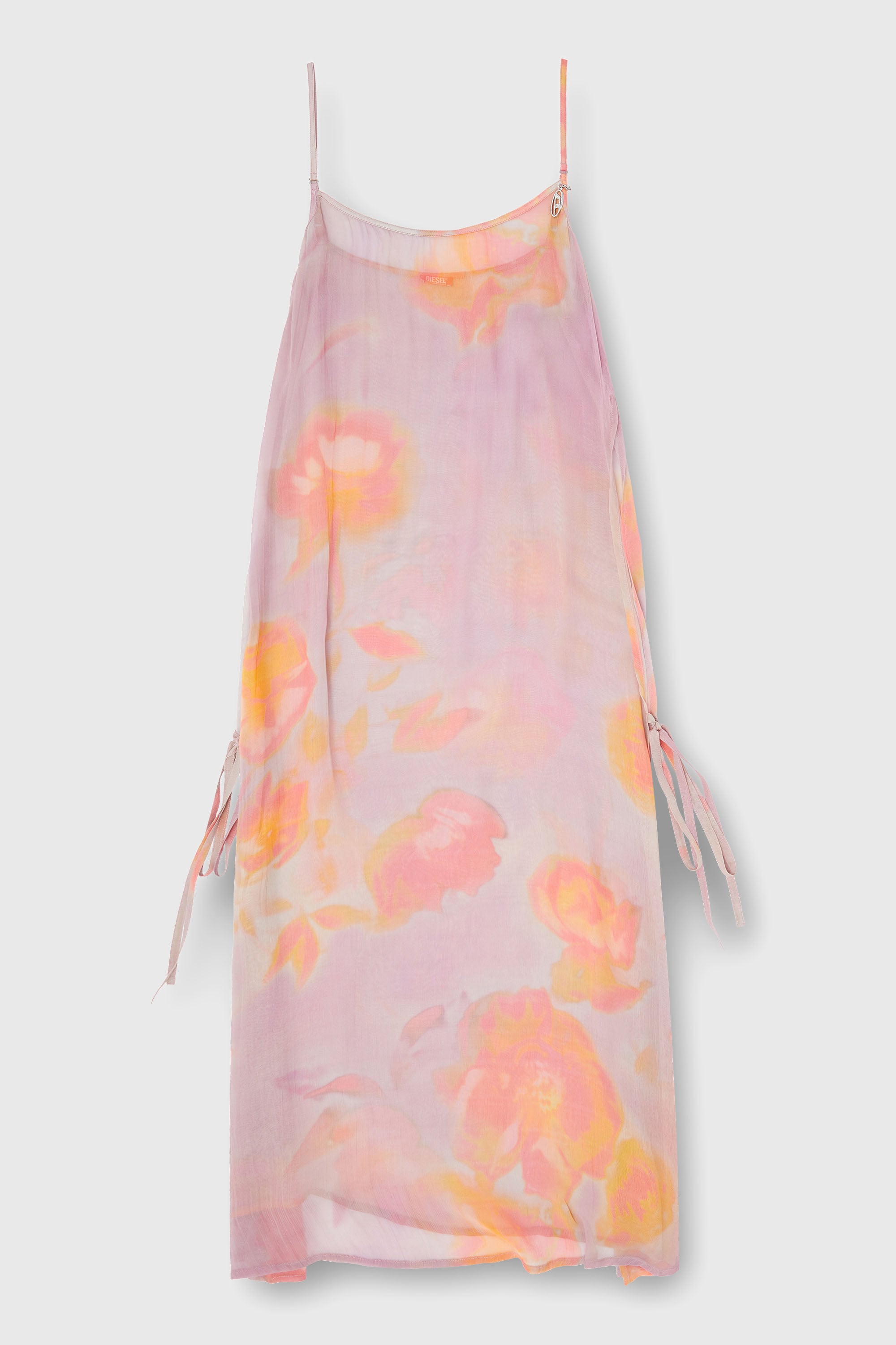 Diesel - VANYA-UTLT, Robe de plage en chiffon &agrave; motif floral Femme in Violet - 2