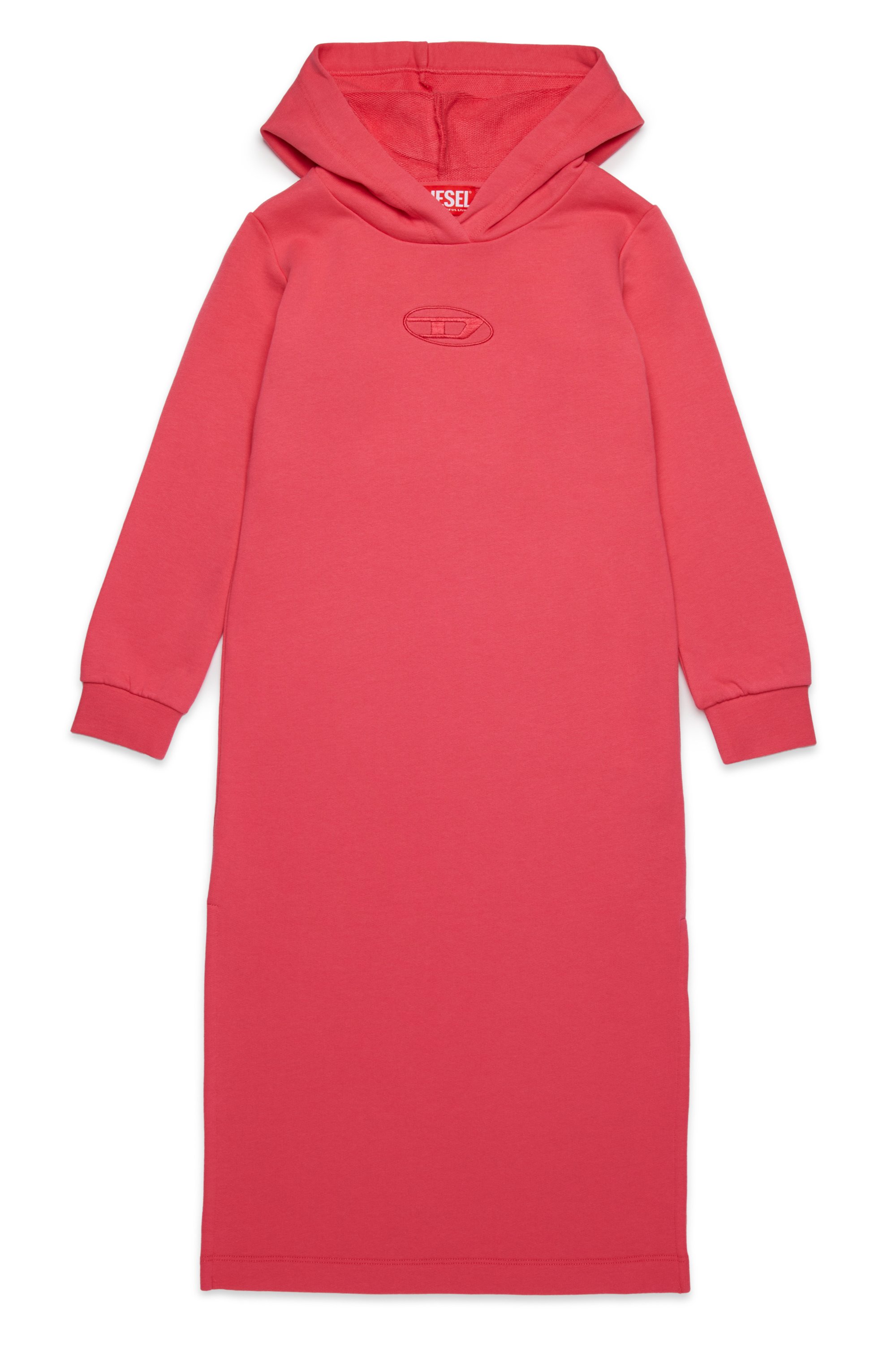 Diesel - DYTIN, Robe sweat-shirt à capuche avec broderie Oval D Femme in Rose - 1