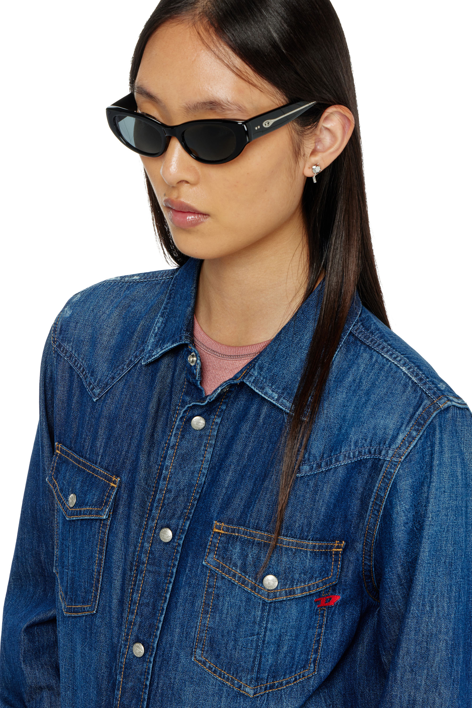 Diesel - 0DL2010U, Lunettes de soleil style &oelig;il de chat Mixte in Noir - 4