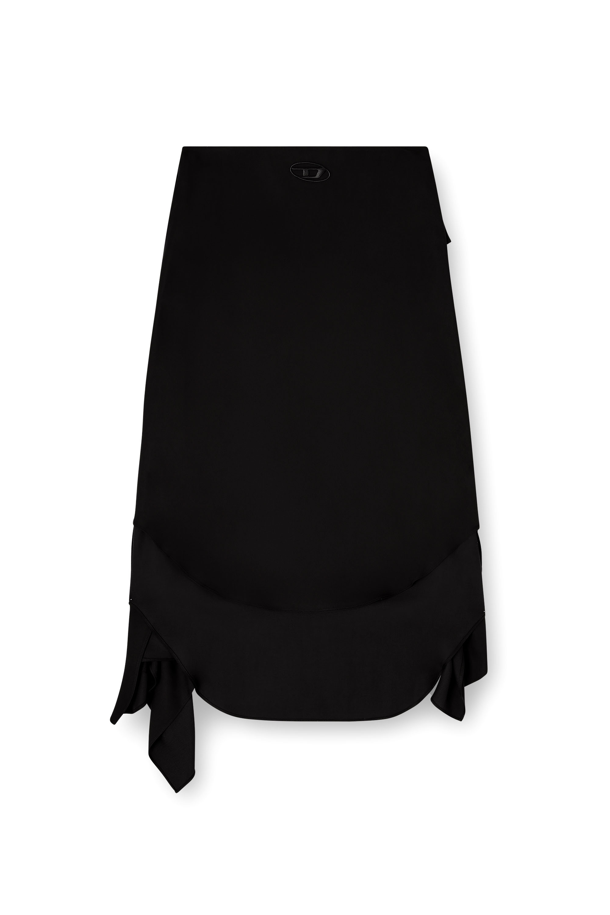 Diesel - O-TALI, Jupe en cupro fluide avec nœud sur le devant Femme in Noir - 3