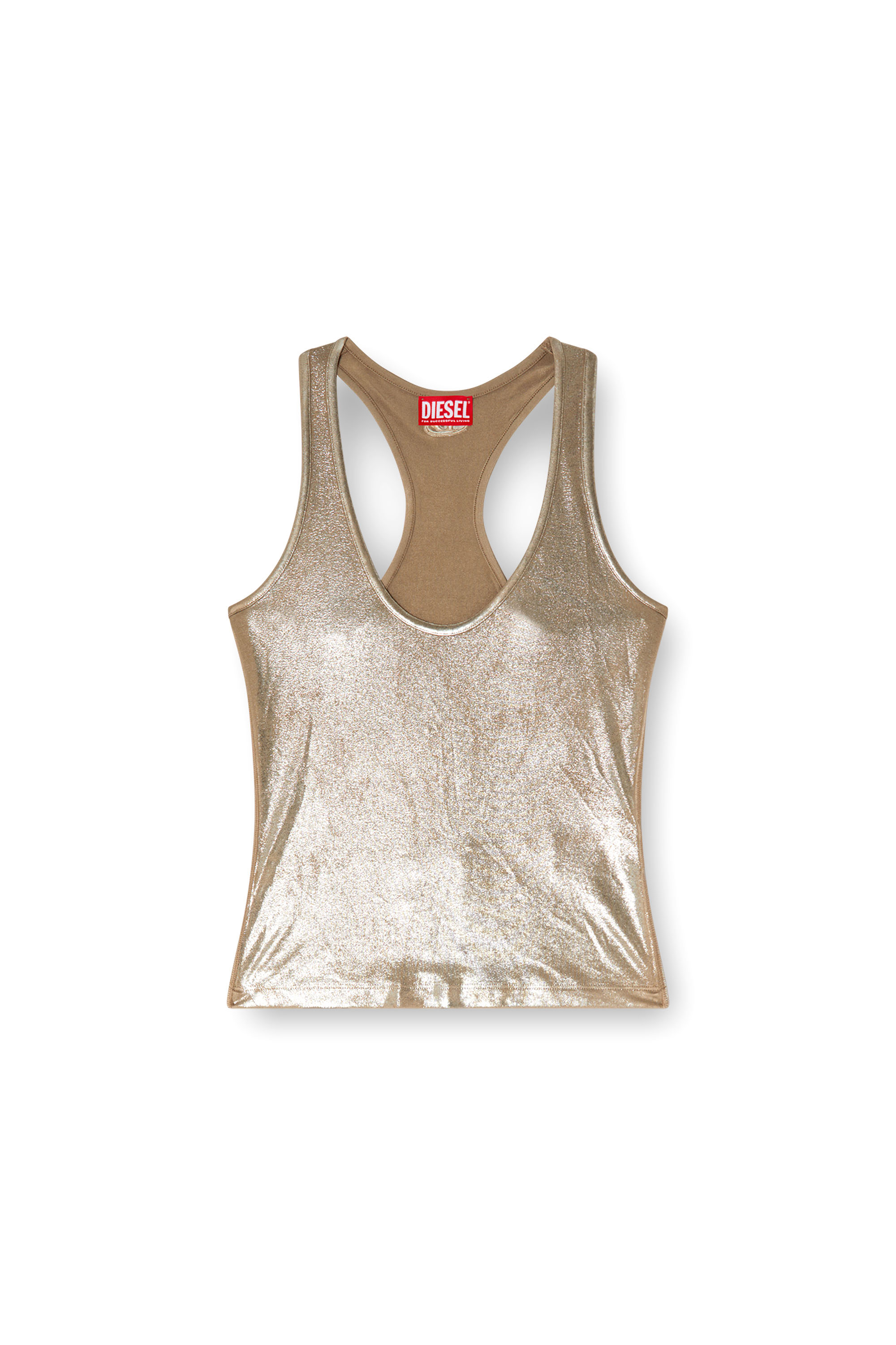 Diesel - T-AMA, Débardeur métallisé Femme in Beige - 3