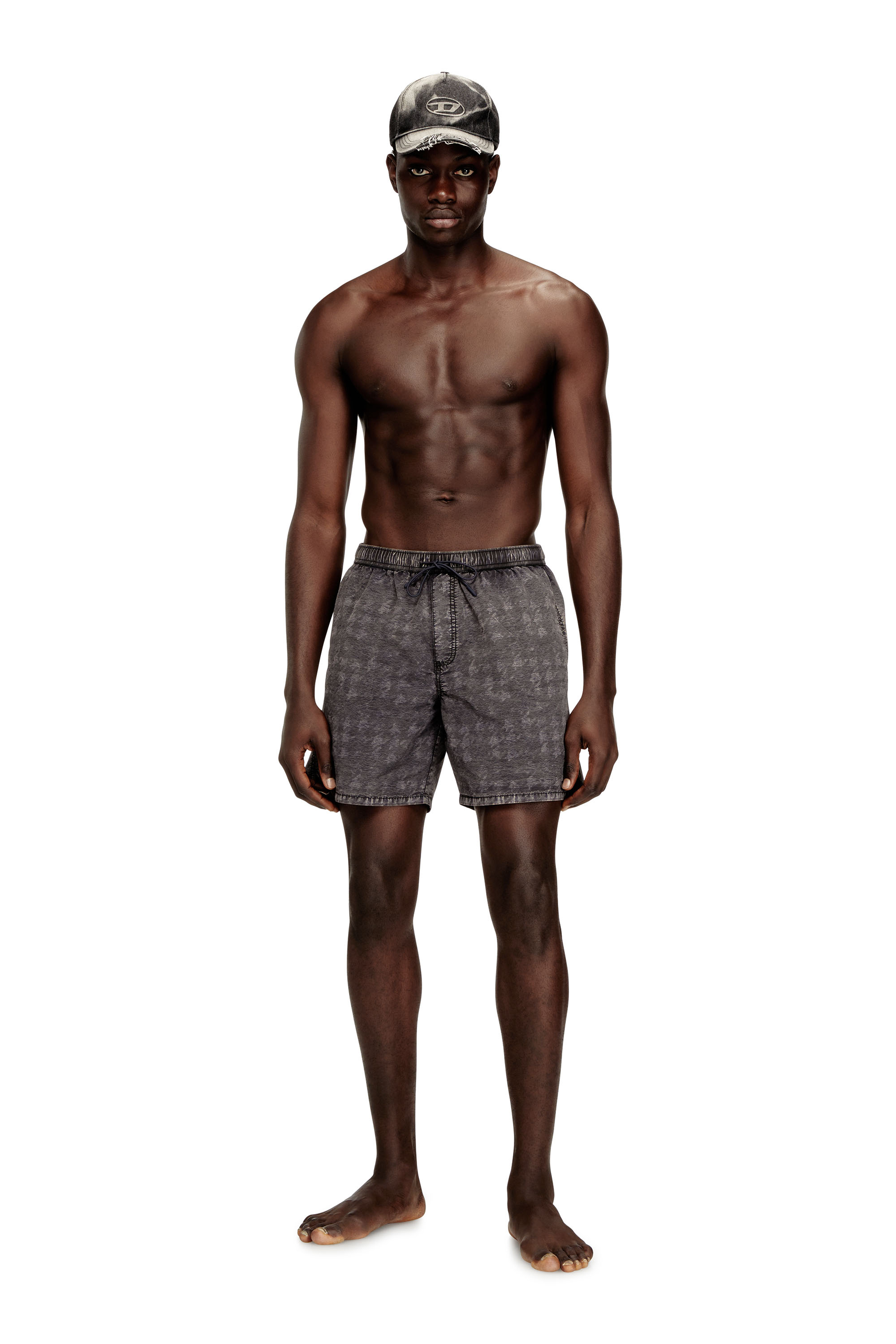 Diesel - CONOR-43-DNM, Shorts de bain à motif pied-de-poule délavé Homme in ToBeDefined - 1