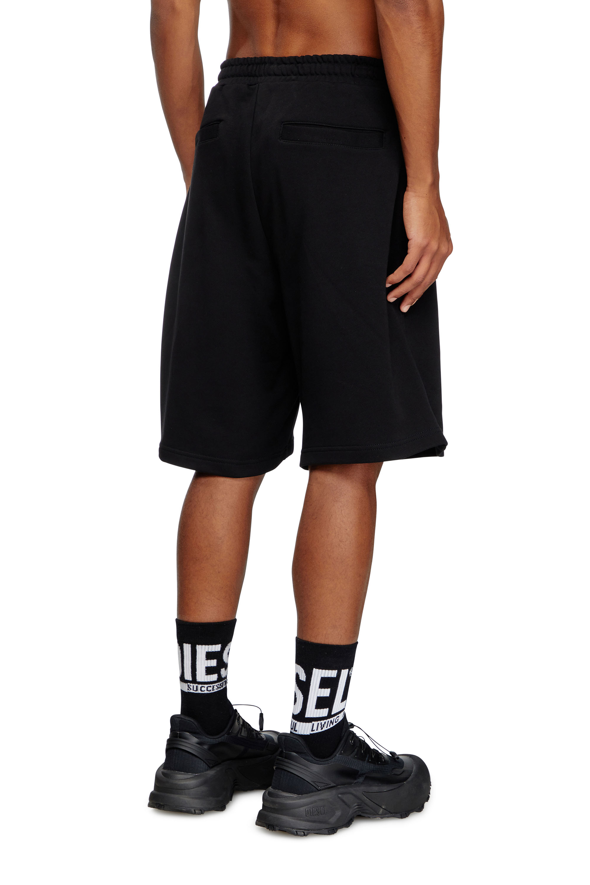 Diesel - P-CROWN-DIV, Short de survêtement avec logo brodé Homme in Noir - 4