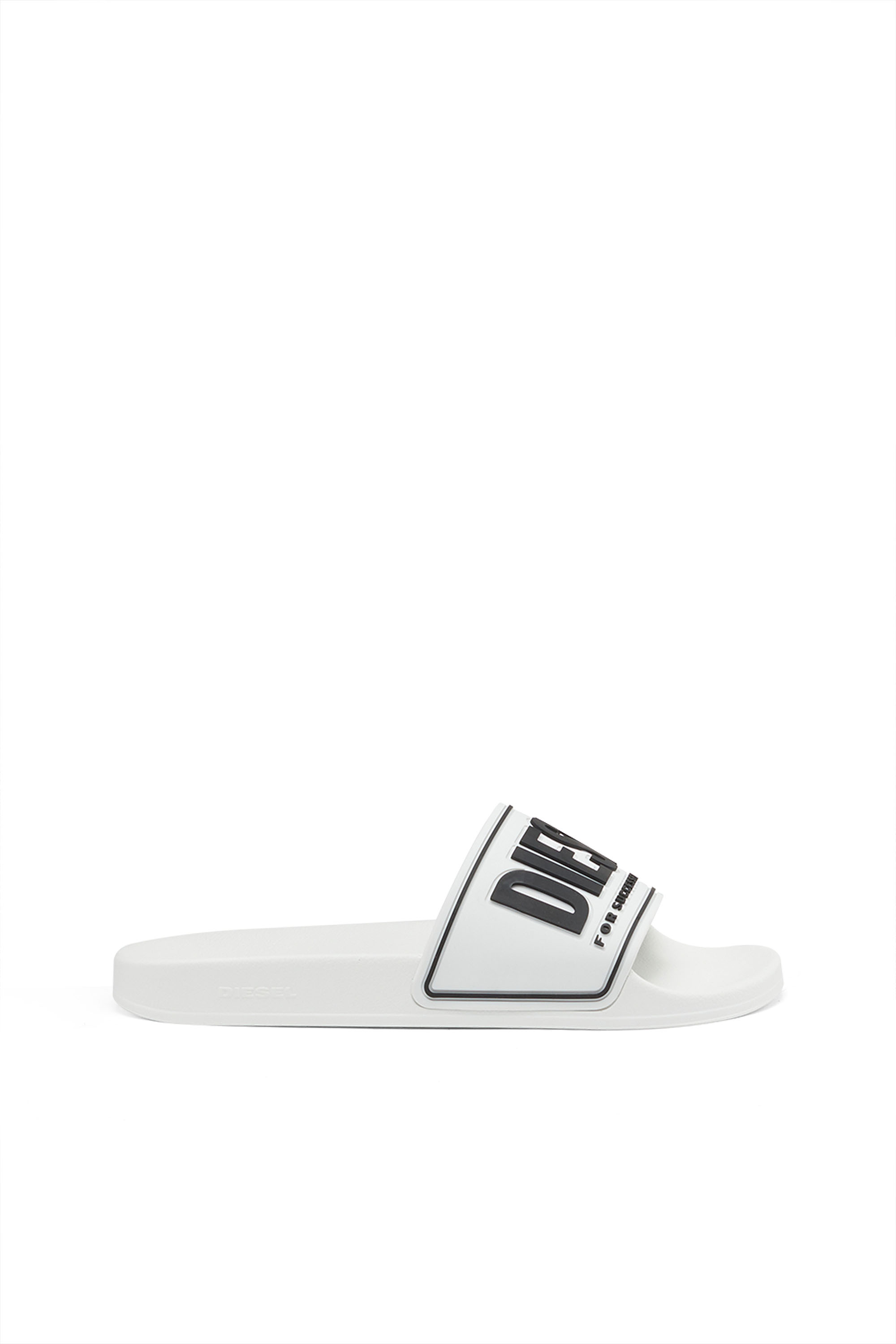 SA-MAYEMI CC W, White Diesel - SA-MAYEMI CC W, Woman's Sa-Mayemi-Rubber slides with embossed logo in White - 1
