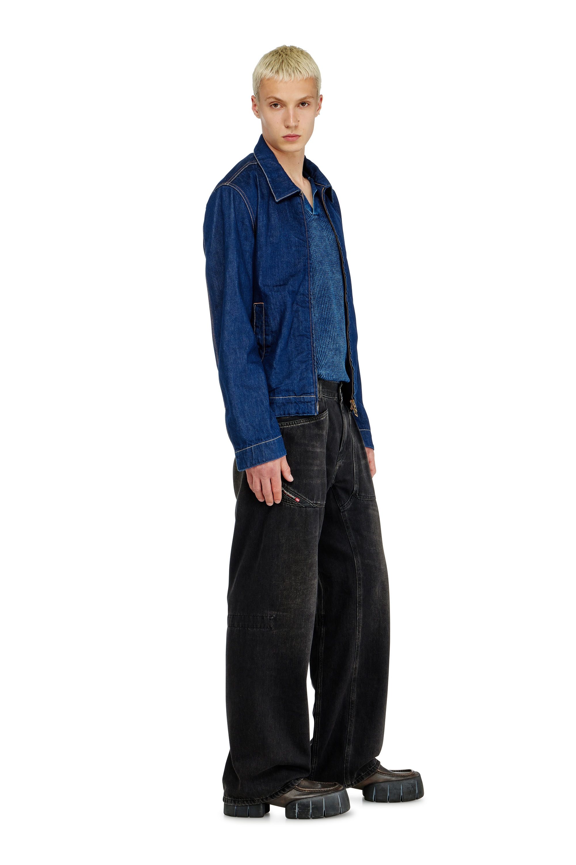Diesel - Relaxed Jeans D-Zeta 09J96 Homme, Noir/Gris fonc&eacute; - Image 3