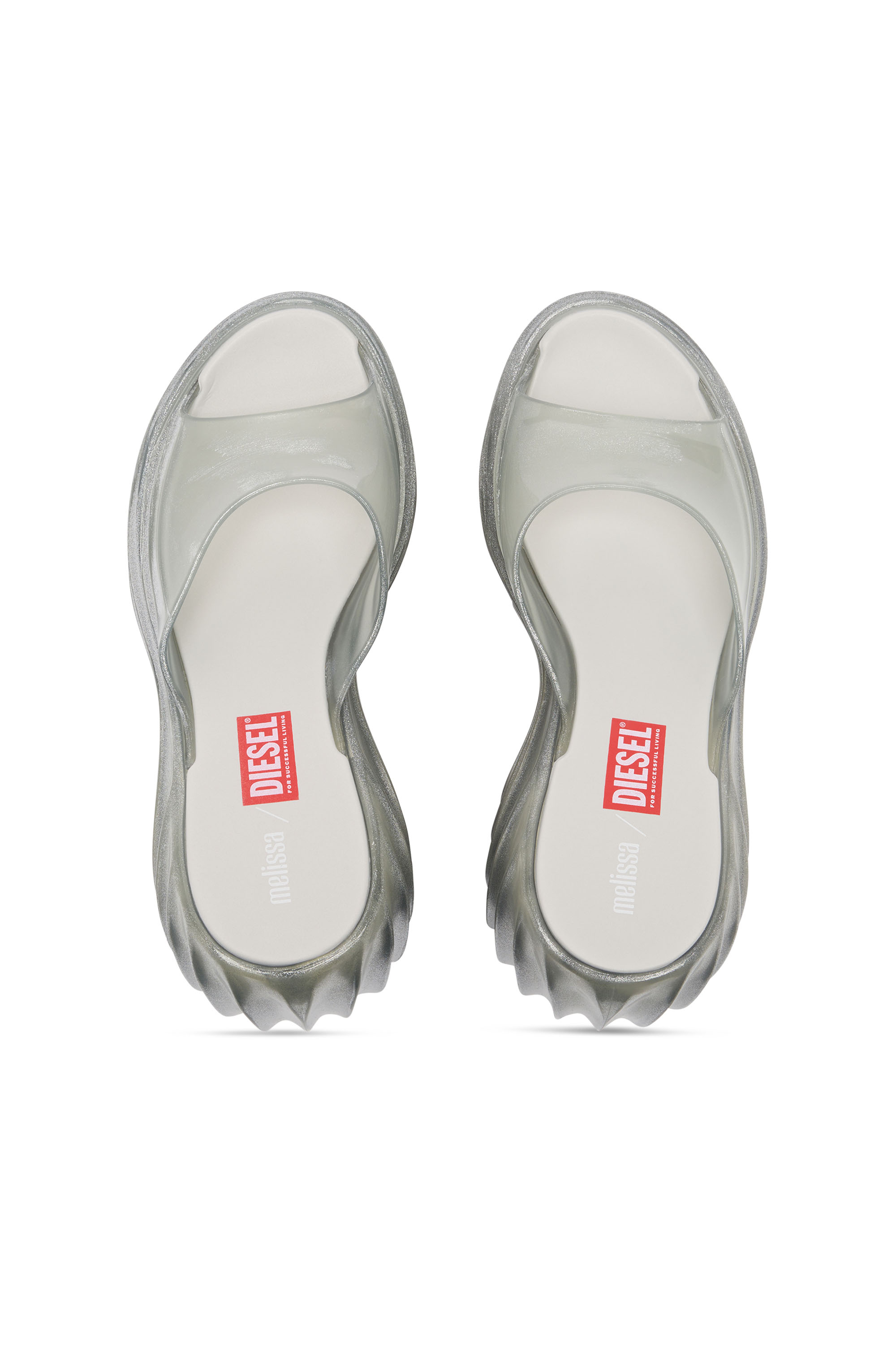 Diesel - MELISSA QUANTUM PLATFORM, Mule &agrave; plateforme en Melflex&reg; Femme in Gris argent&eacute; - 4