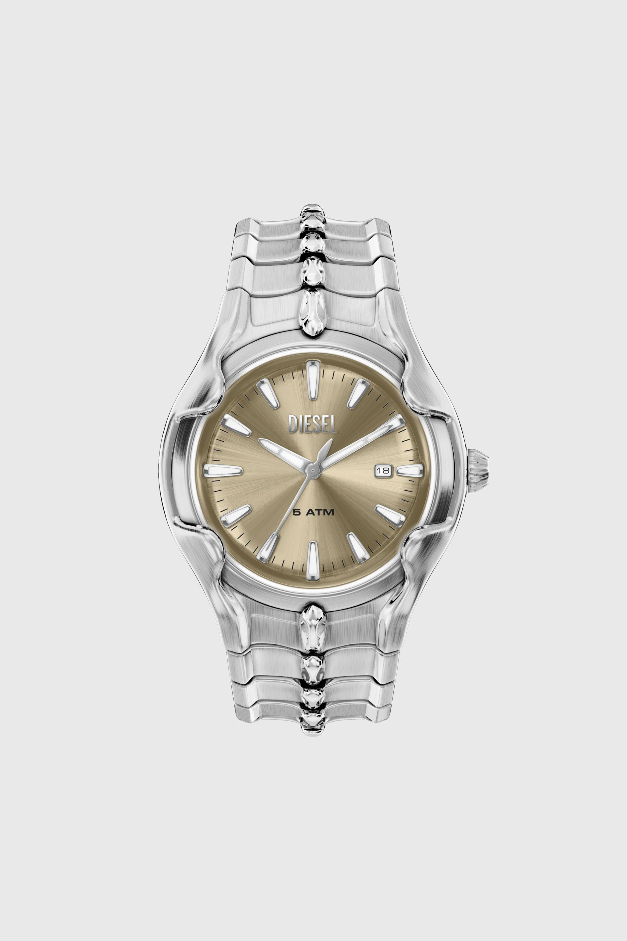 Diesel - DZ2234 WATCH, Montre Vert en acier inoxydable Homme in Gris argent&eacute; - 1