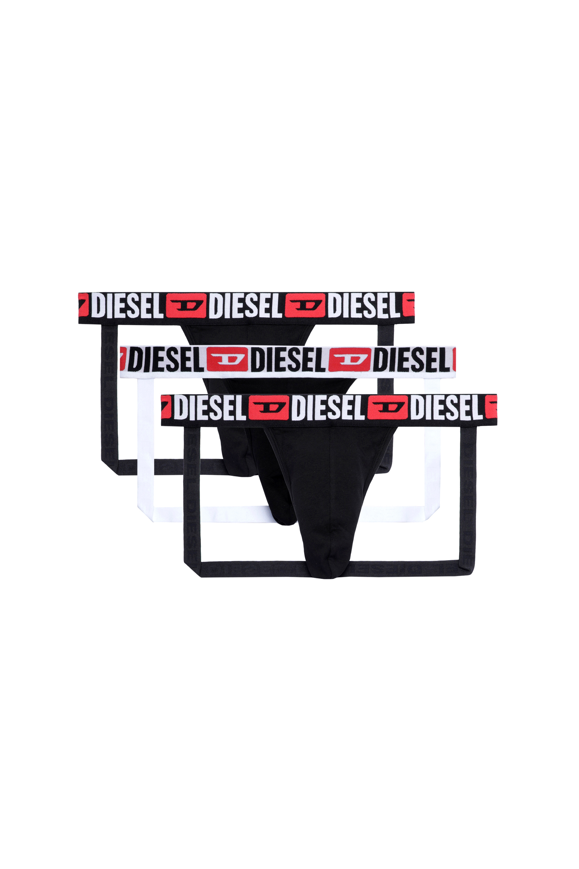Diesel - UMBR-JOCKYTHREEPACK, Lot de trois jockstraps avec logo sur la taille Homme in Noir - 2