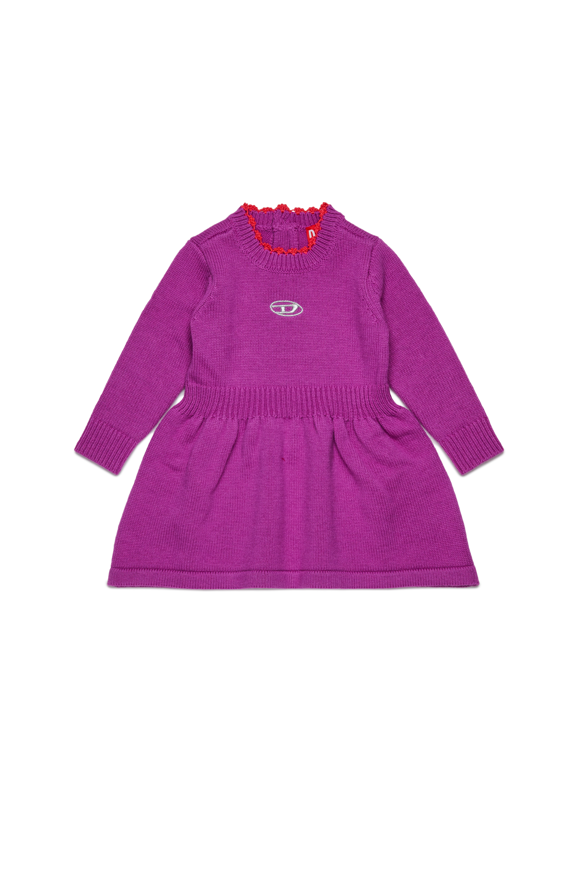 Diesel - DALLEB, Robe en laine avec logo brodé Femme in Violet - 1