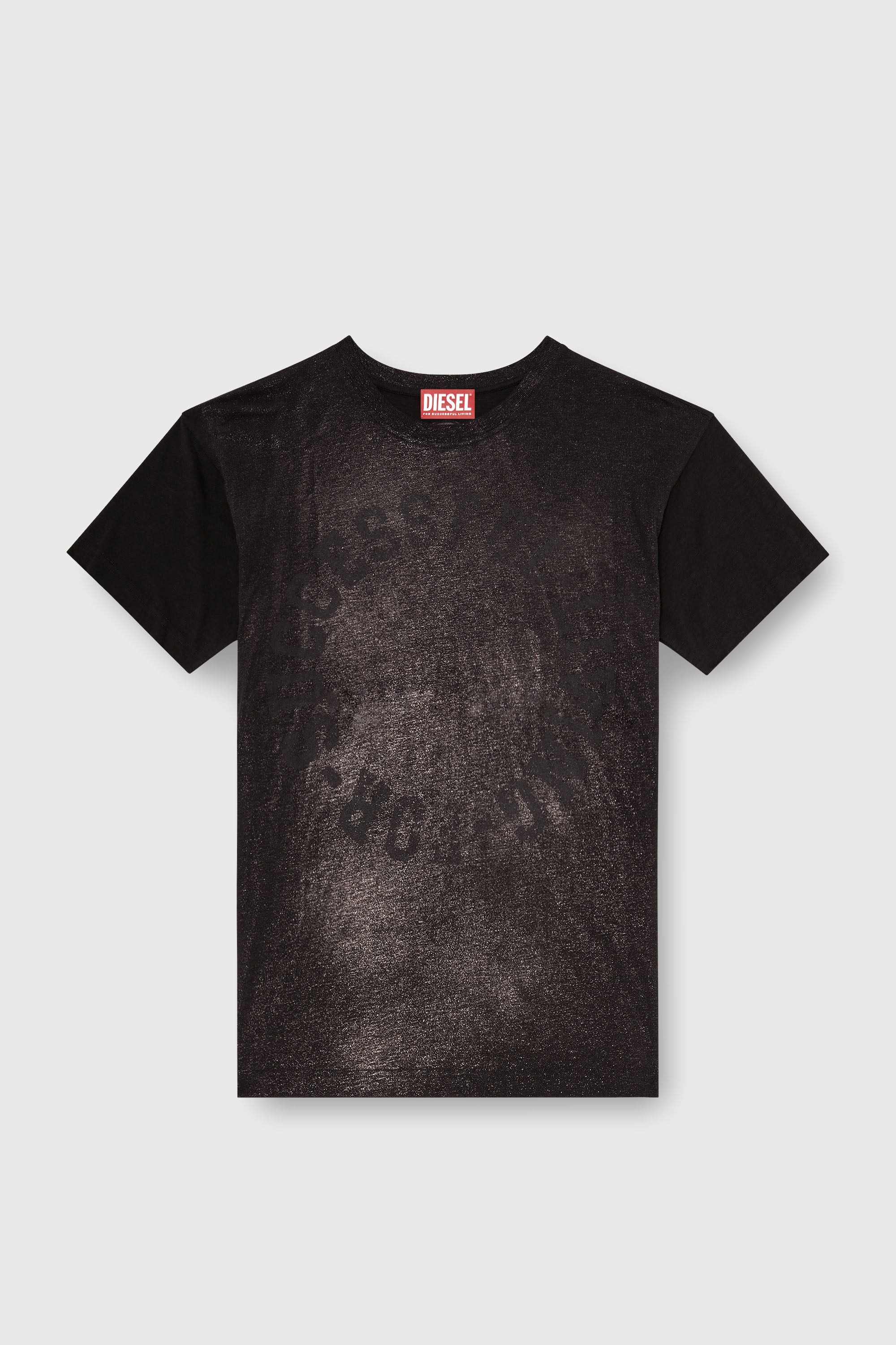 Diesel - T-NORM-AA2, T-shirt en coton &agrave; col rond avec imprim&eacute; foil Homme in Noir - 2