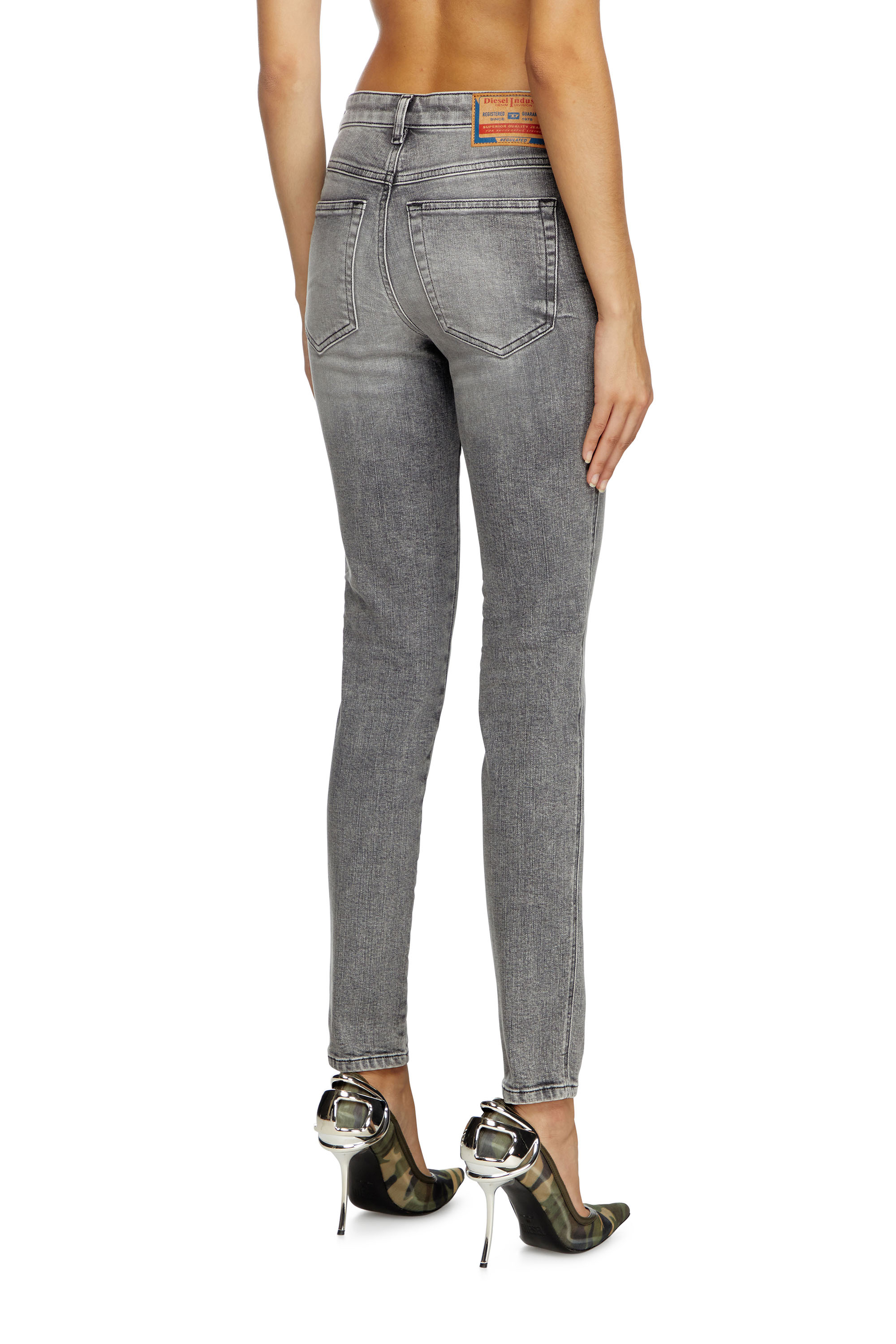 Diesel - Skinny Jeans 2015 Babhila 09L41 Femme, Gris Clair - Image 4