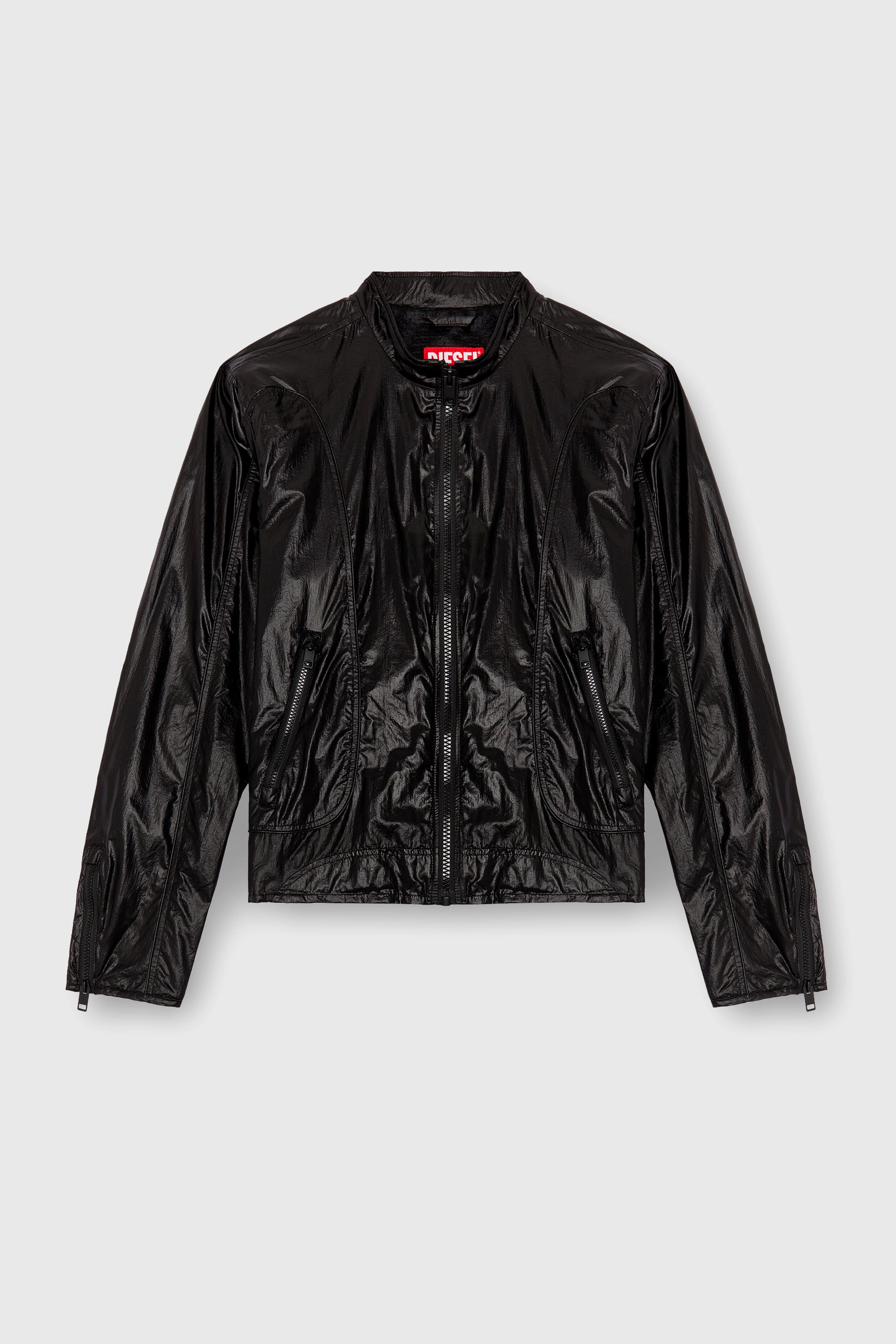 Diesel - J-CLAYS, Veste biker en ripstop brillant Homme in Noir - 2