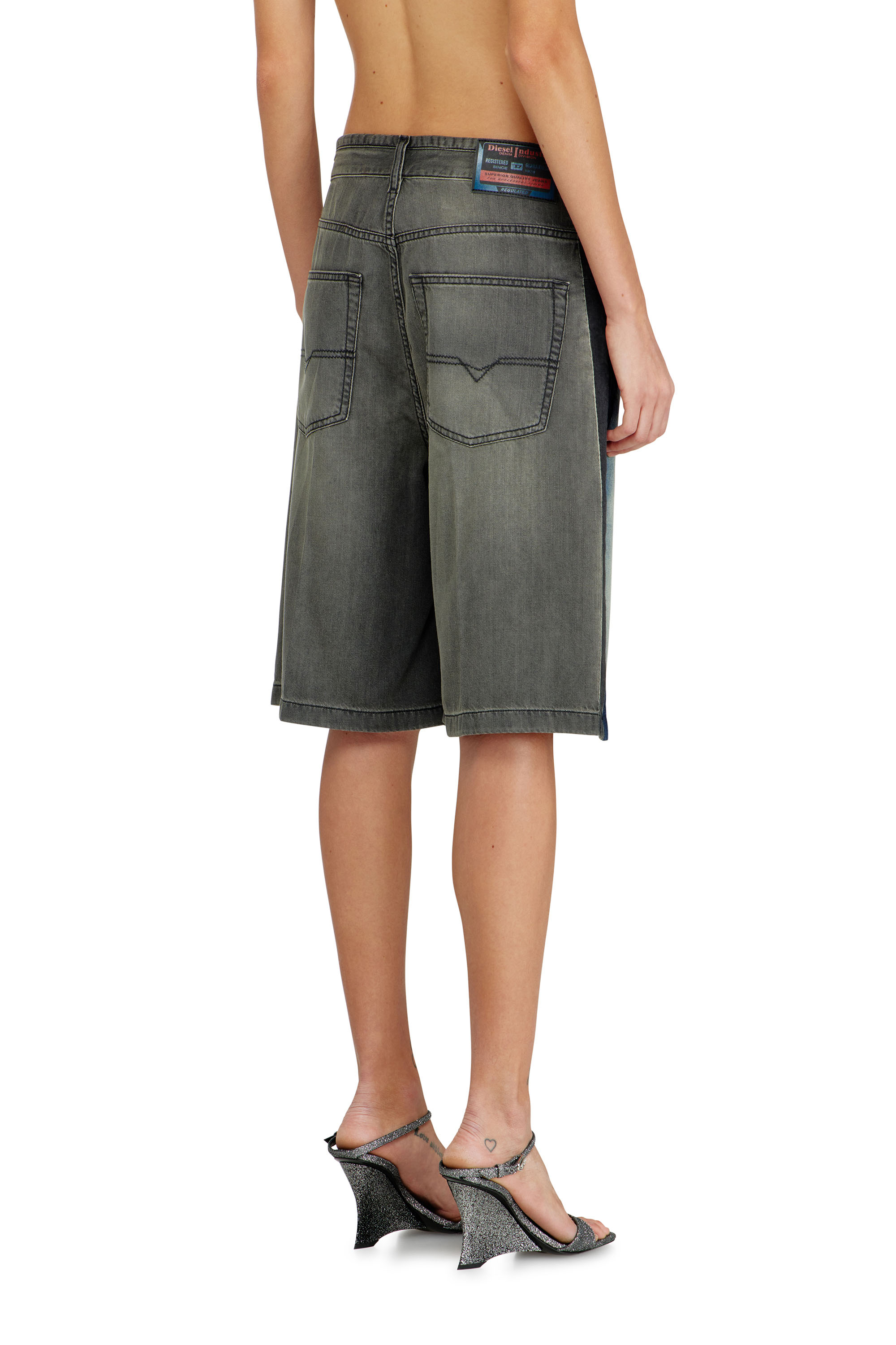 Diesel - DE-SIRE-SHORT-S1, Bermuda en denim &agrave; lavages contrast&eacute;s Femme in ToBeDefined - 4