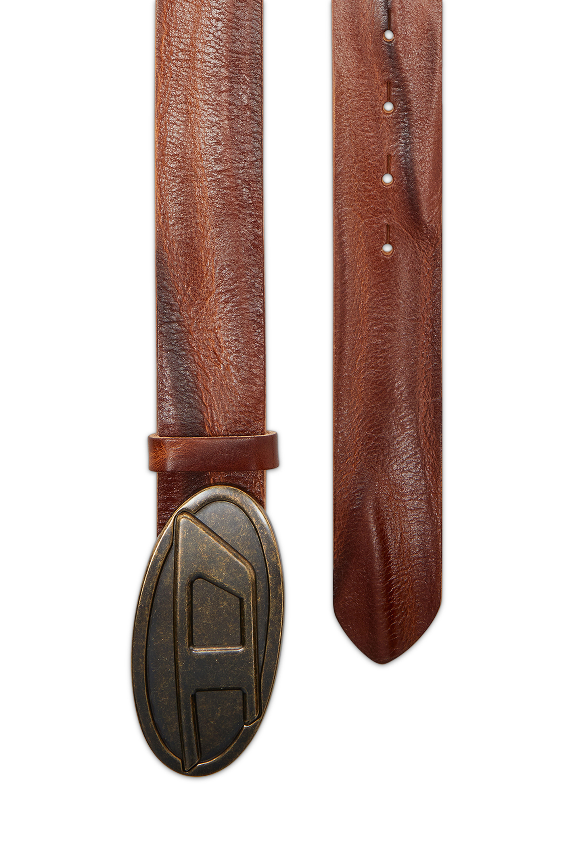 Diesel - B-1DR 2.0, Ceinture de 4 cm en cuir ciré Homme in Marron - 2