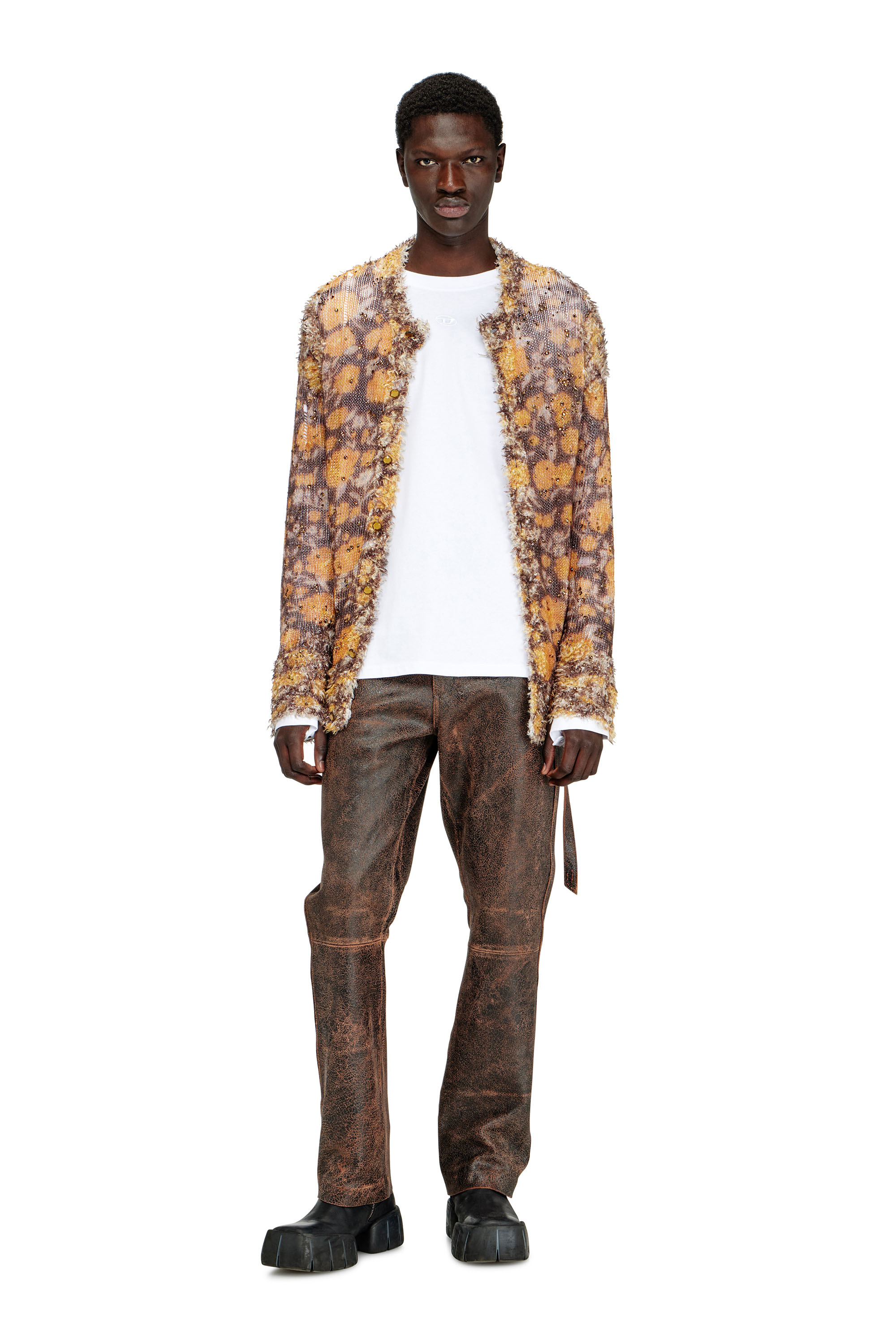 Diesel - T-KRISTIAN, T-shirt avec poignets &agrave; d&eacute;tail biker Homme in Blanc - 2