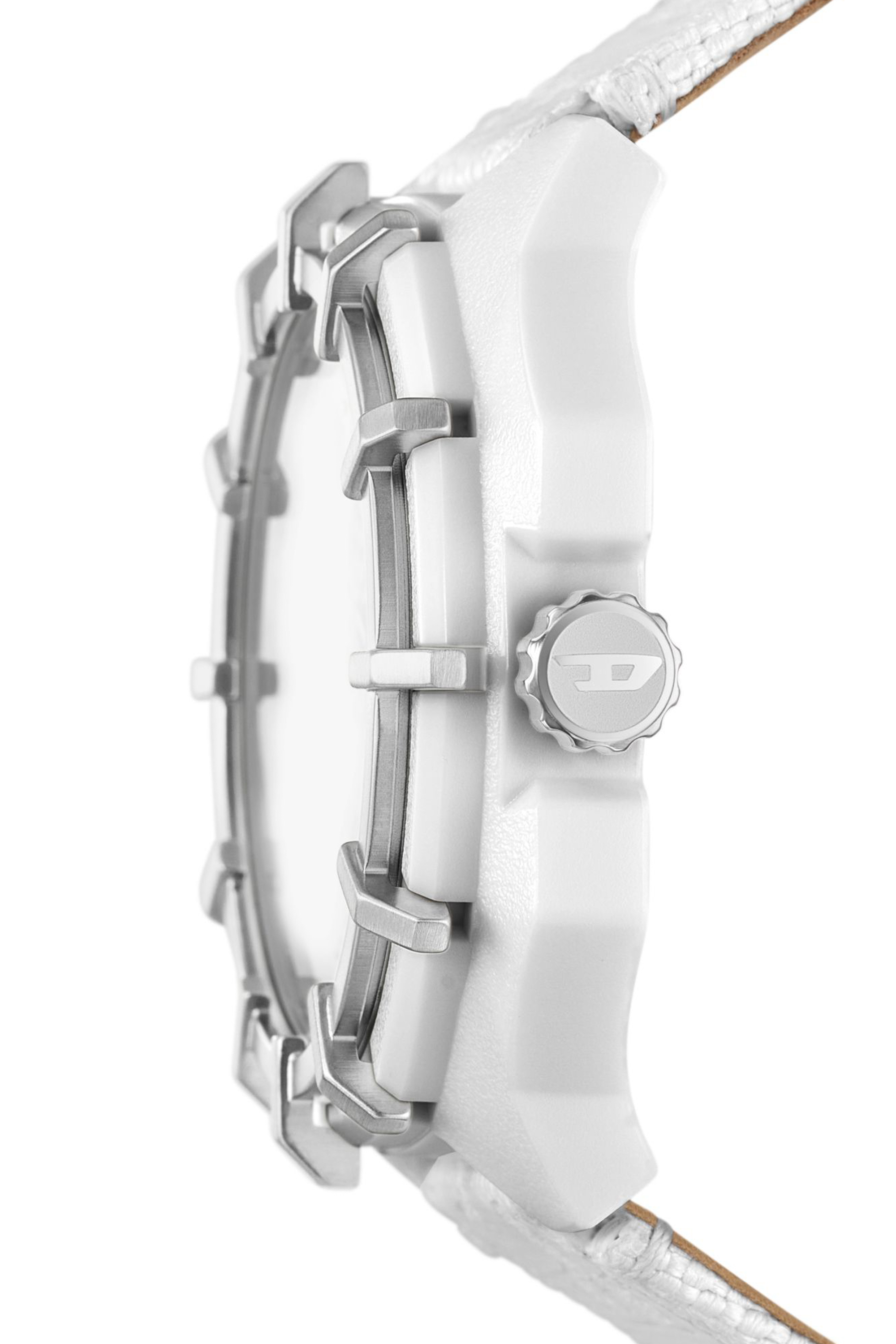 Diesel - DZ4664, Man Framed solar white textile watch in White - Image 3