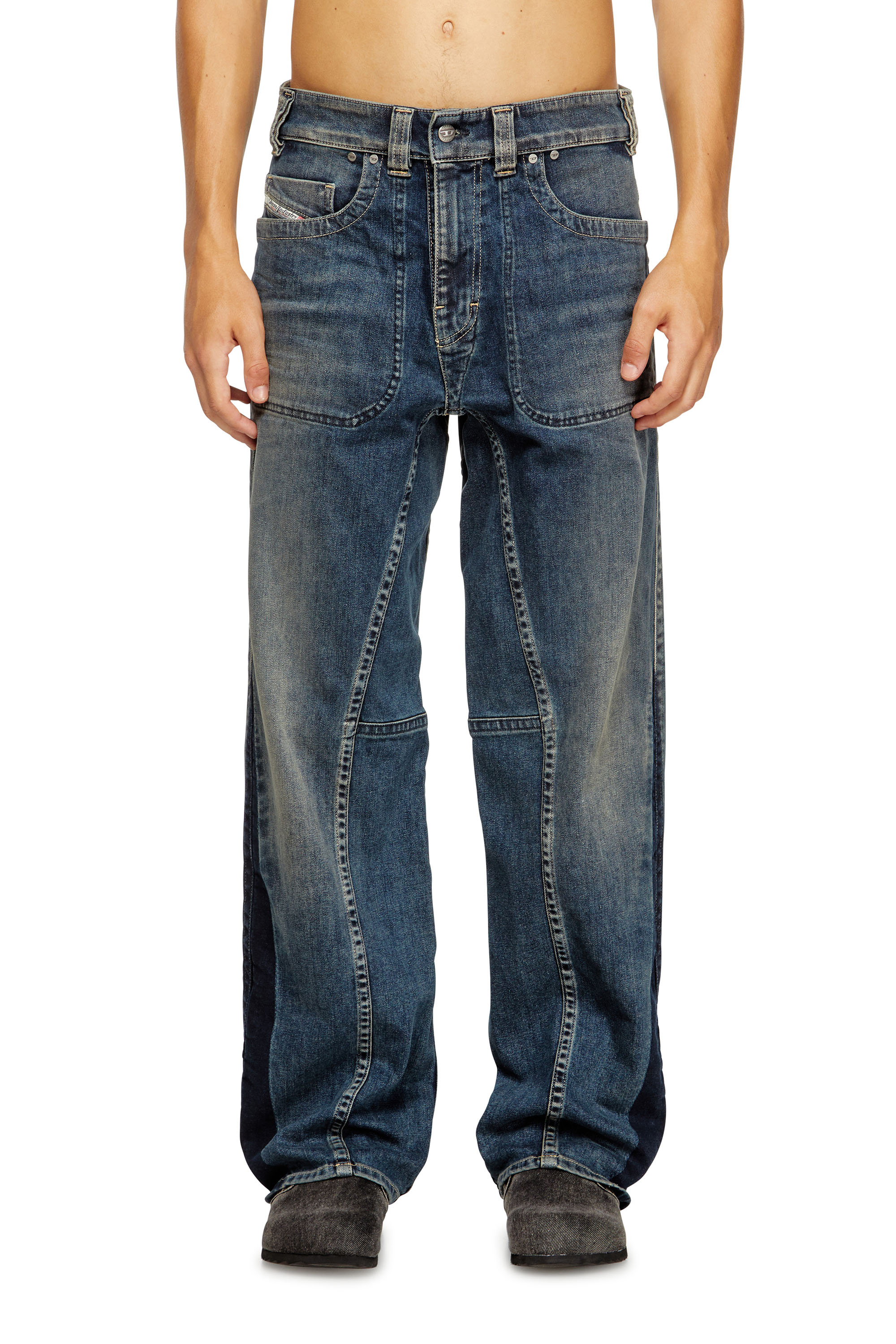 Diesel - Relaxed Jeans 2001 D-Macro 09J06 Homme, Bleu moyen - Image 2