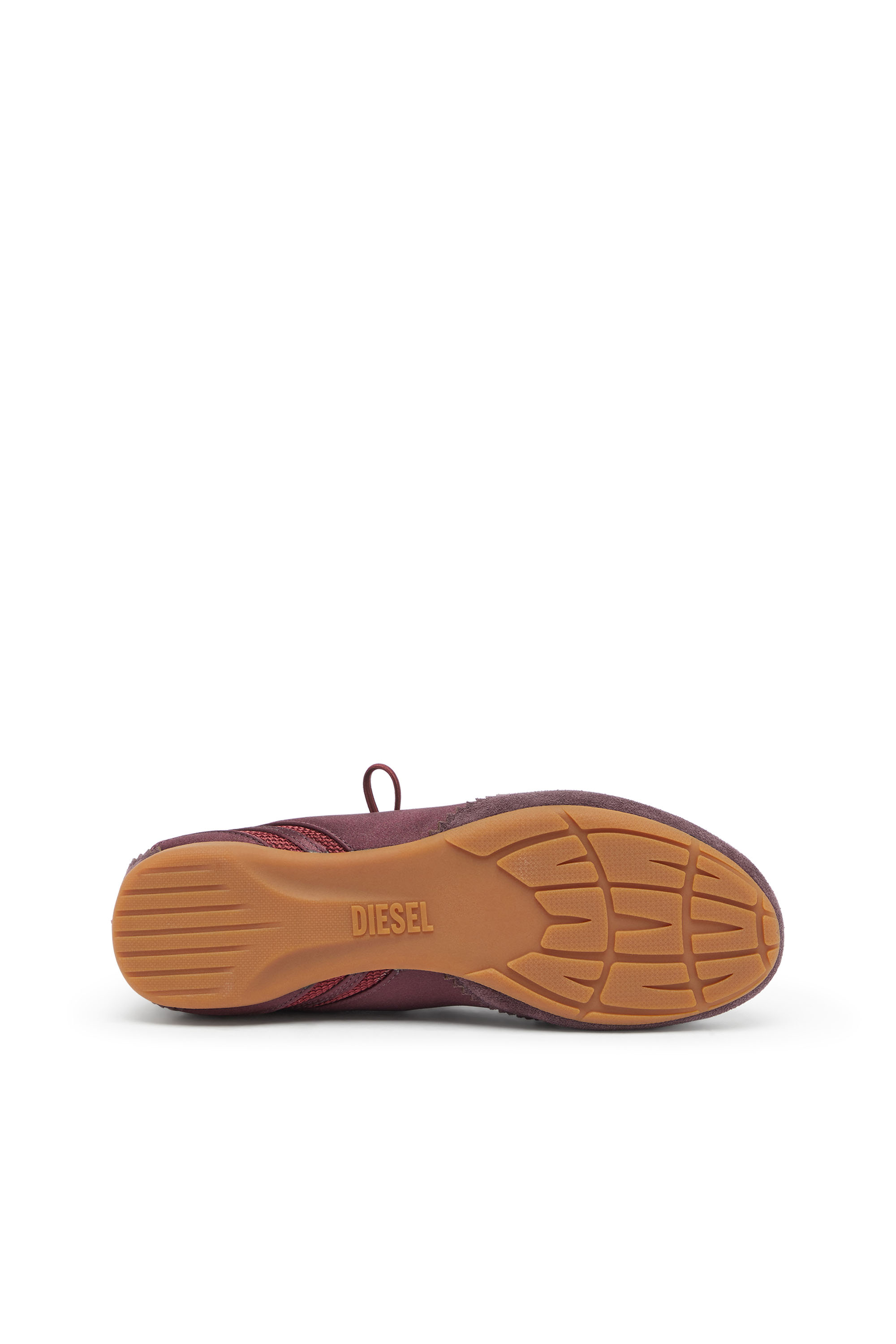 Diesel - D-MILE BALLERINA LACE UP II W, D-Mile - Ballerines &agrave; lacets en cuir et mesh Femme in Rouge - 4