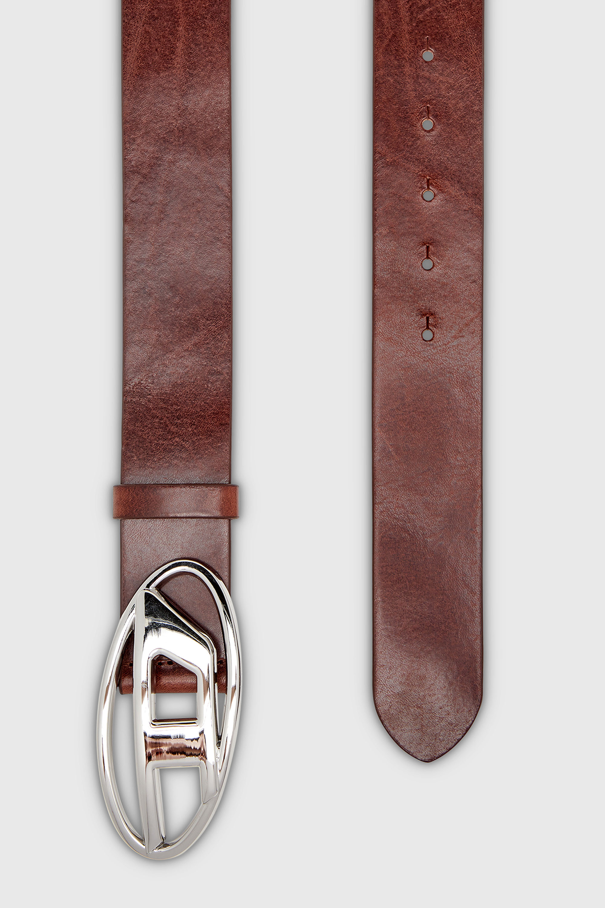 Diesel - B-1DR W, Ceinture 3.9 cm en cuir avec boucle &agrave; logo Oval D Femme in Marron - 2