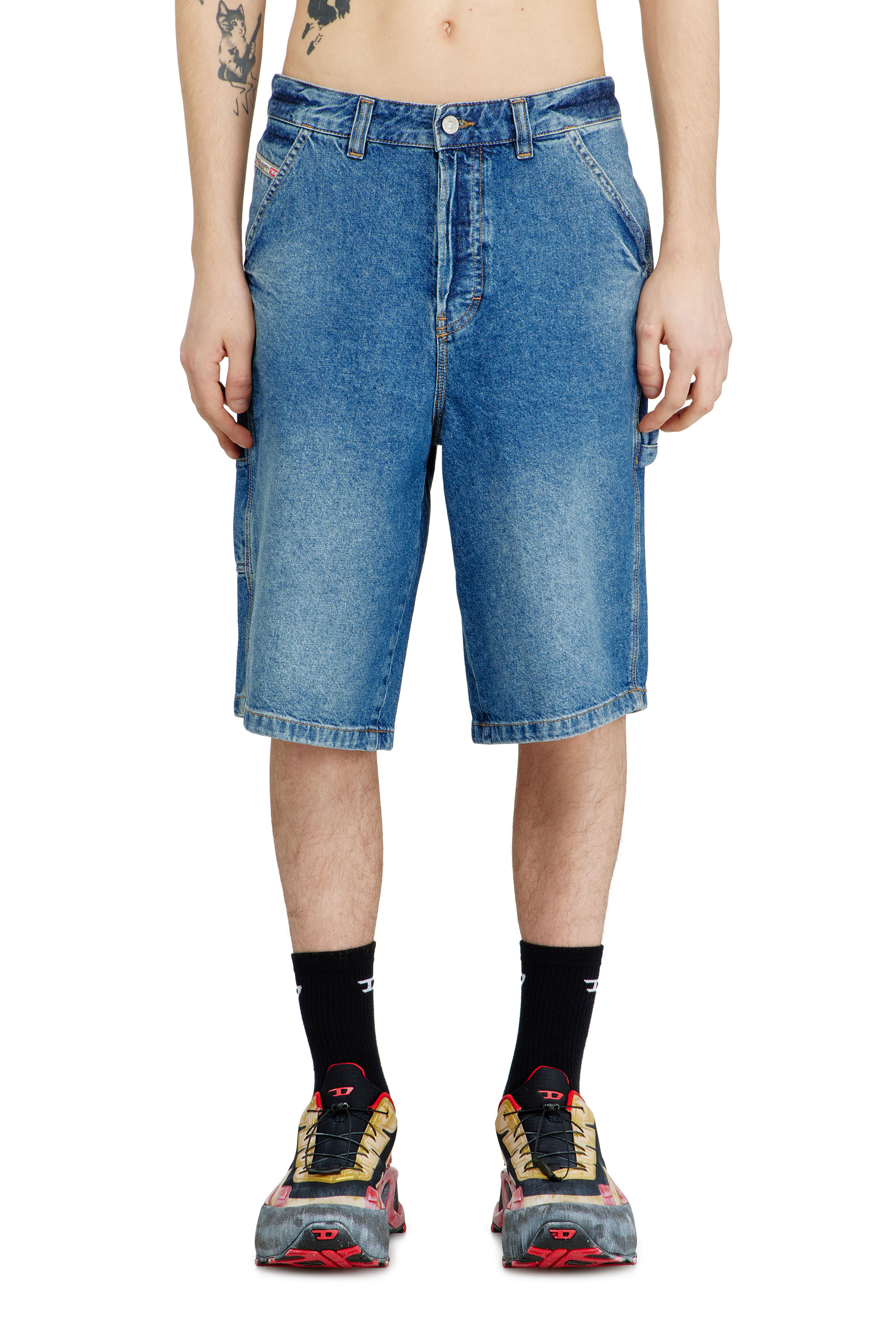 Diesel - D-LIVERY-W-SHORT, Shorts en denim style utilitaire Homme in Bleu - 1