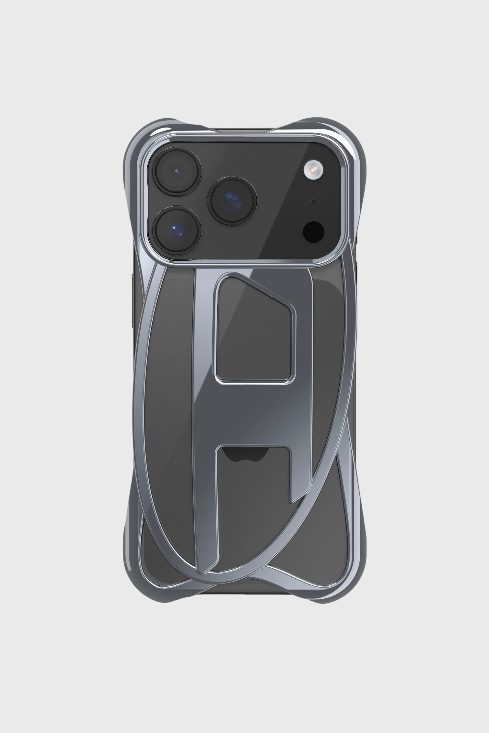 Diesel - 60445  D FRAME CASE, &Eacute;tui brillant Caged D pour iPhone 17 Pro Mixte in Gris - 2