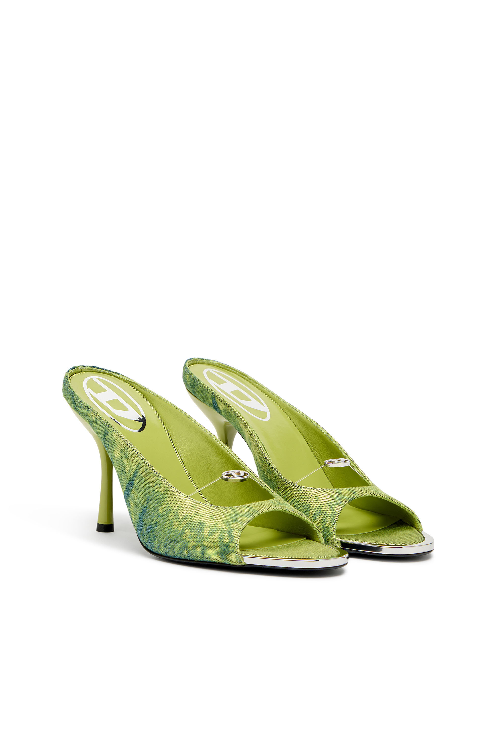 Diesel - D-DIAM'S SA 90, D-Diam&rsquo;s-Mule en denim haute avec Oval D flottant Femme in Vert - 2