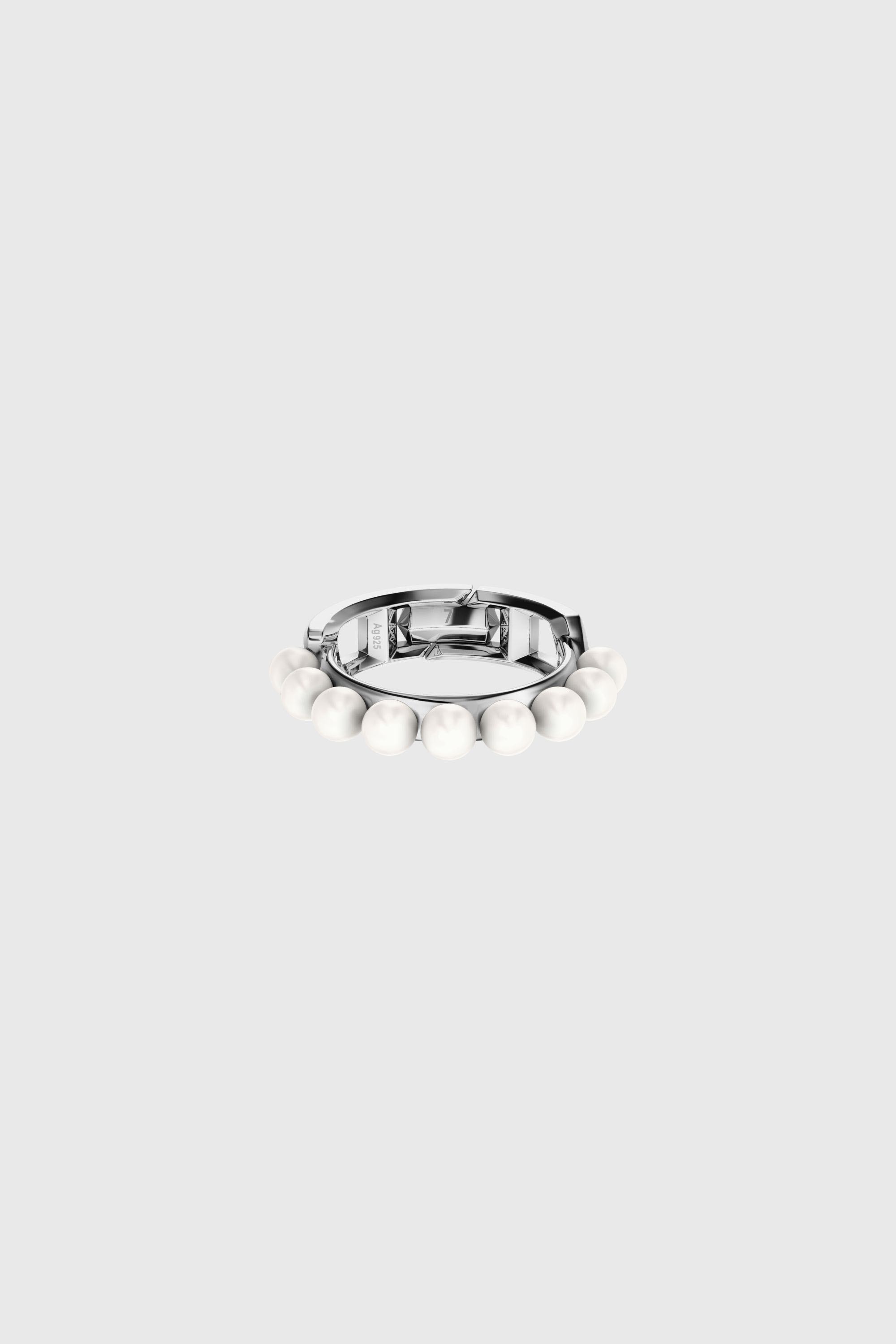 Diesel - DL1370040 STERLING SILVER JEWEL, Bague en argent sterling et perle Mixte in Gris argent&eacute; - 2