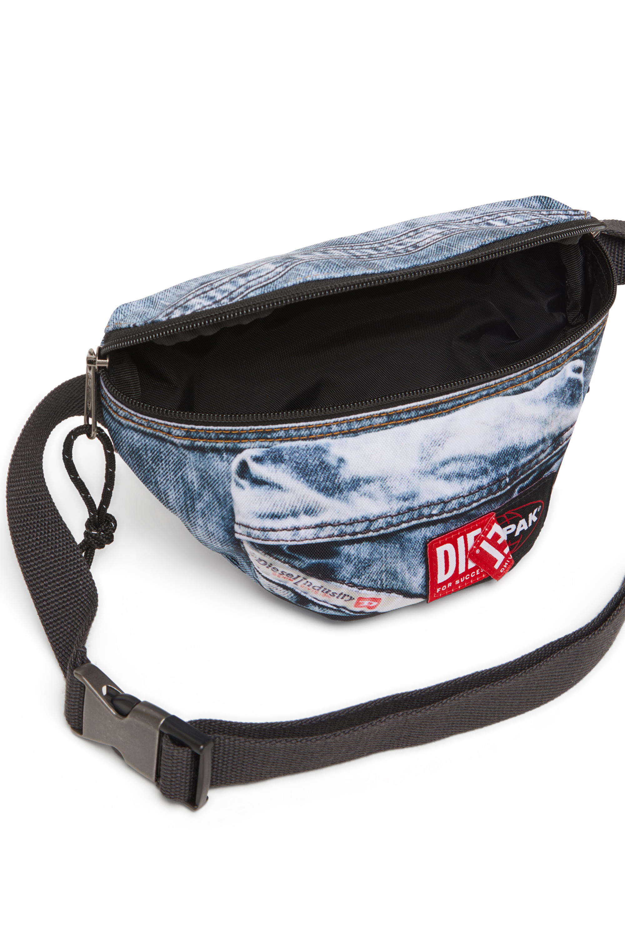 Diesel - DIESEL SPRINGER, Sac banane en denim trompe-l'œil Mixte in Bleu - 5