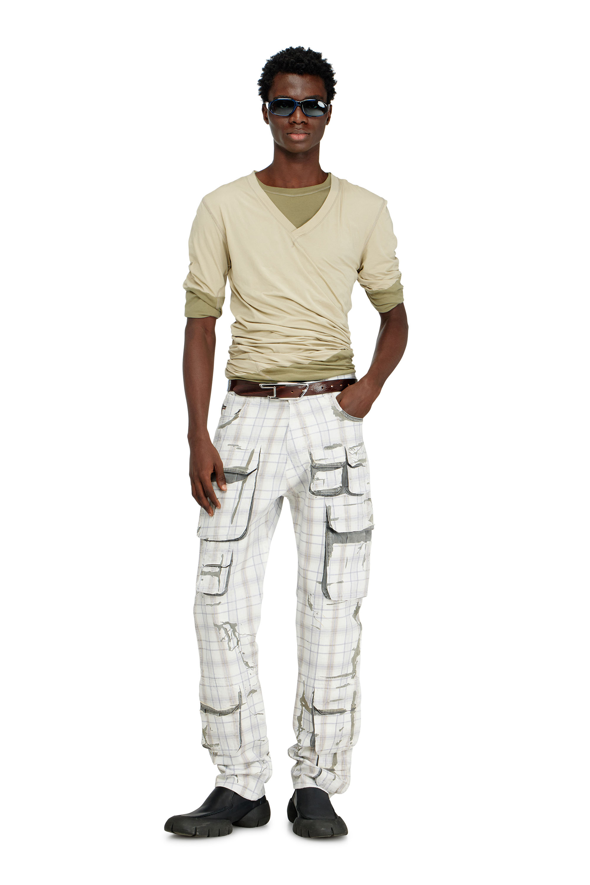 Diesel - T-MOODY-PLAIN, Haut double &eacute;paisseur torsad&eacute; Homme in Vert - 1