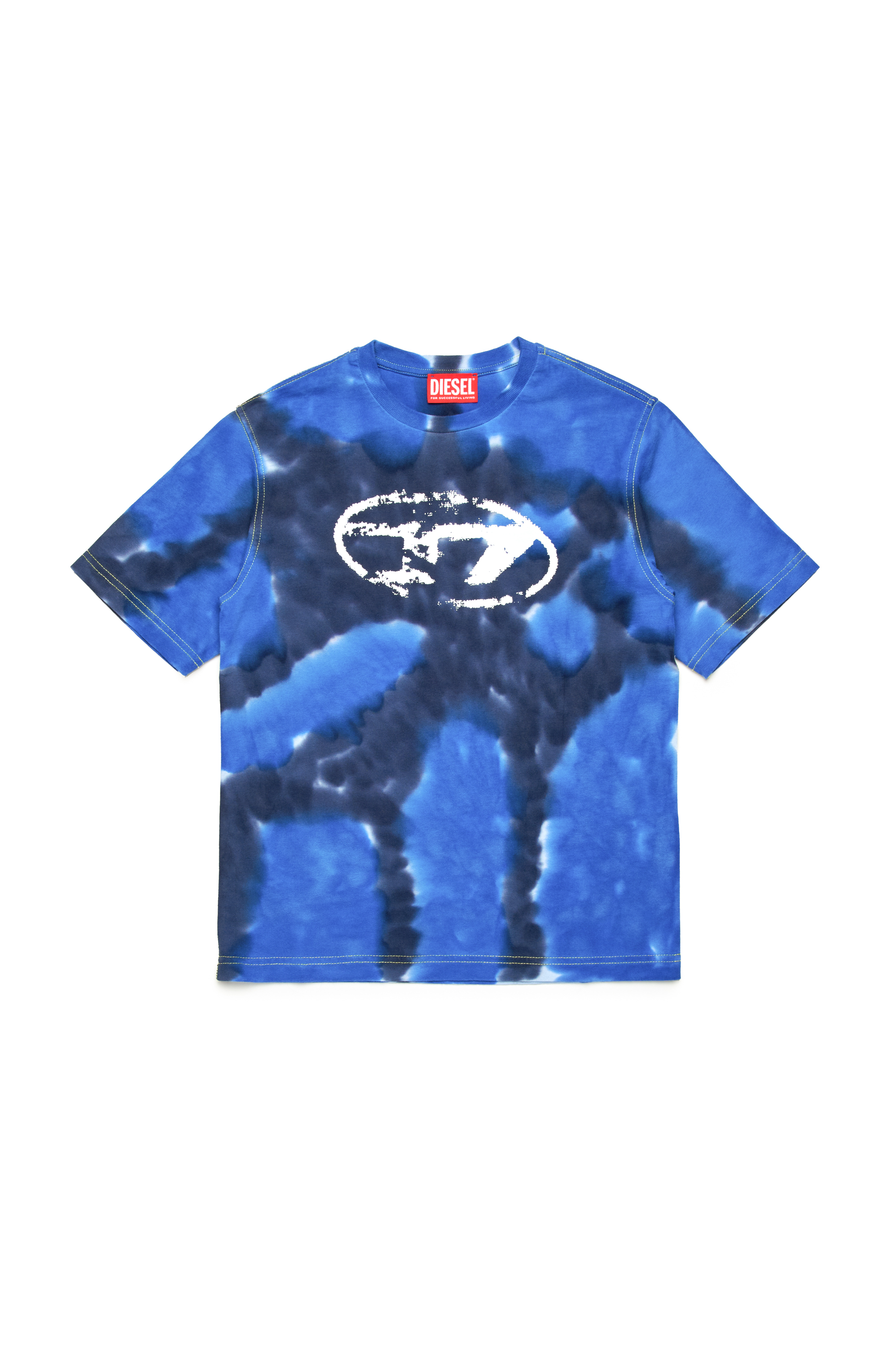 Diesel - TBOXTN15 OVER, T-shirt avec imprim&eacute; batik Homme in Bleu - 1