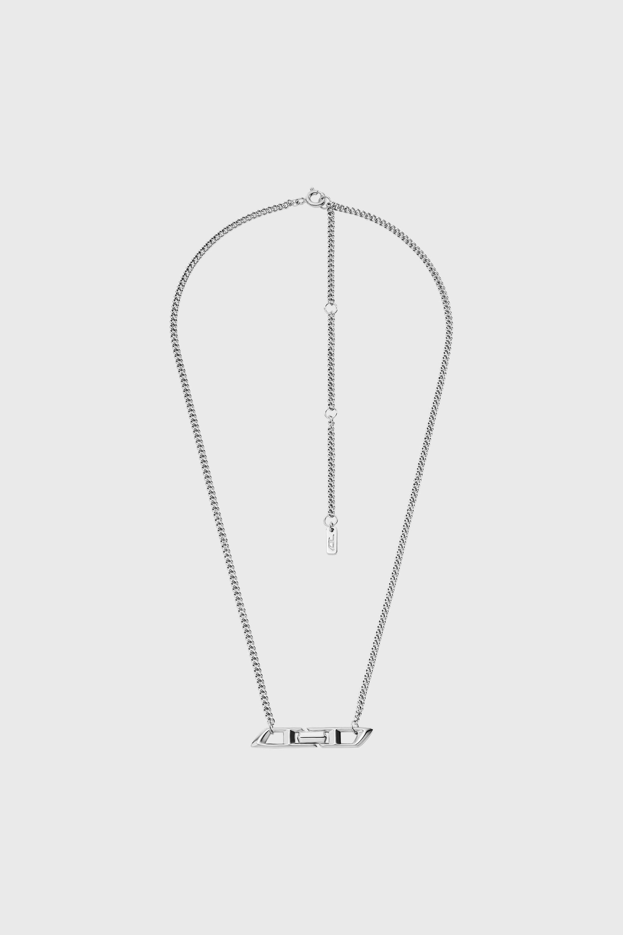 Diesel - DL1351040 STERLING SILVER JEWEL, Collier en argent sterling avec logo D Mixte in Gris argent&eacute; - 1