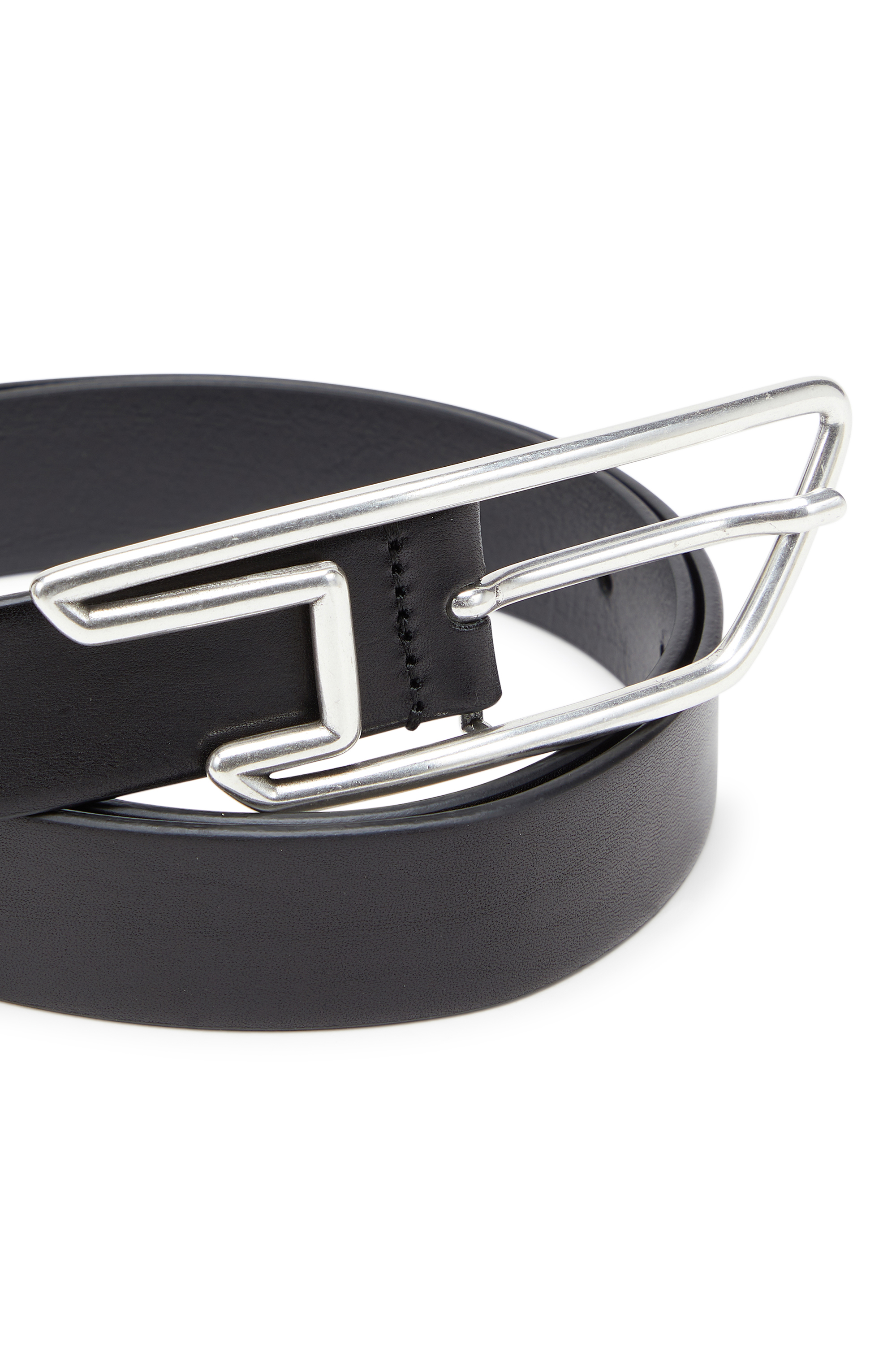 Diesel - B-D LINE 30, Ceinture en cuir de 3 cm avec boucle &agrave; logo D Mixte in Noir - 2