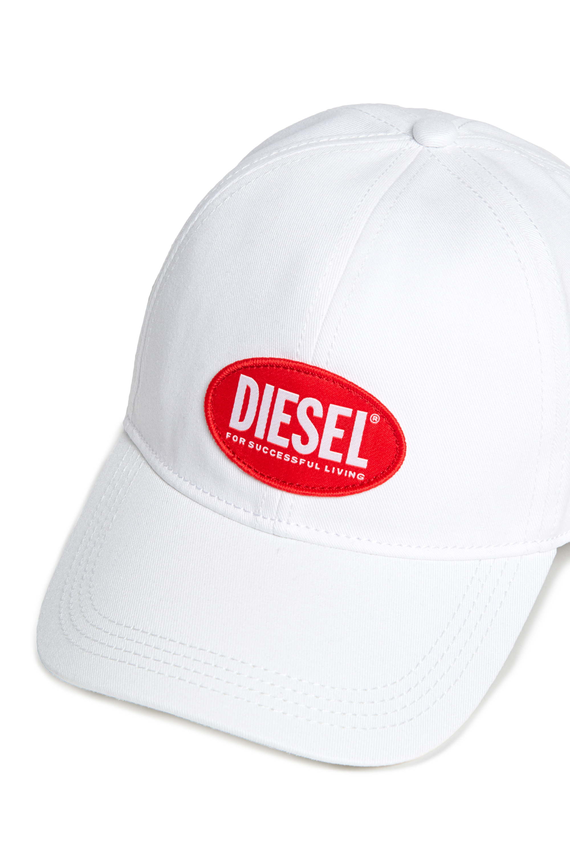 Diesel - FCORRYJACQWASH, Chapeau en coton avec logo Homme in Blanc - 3