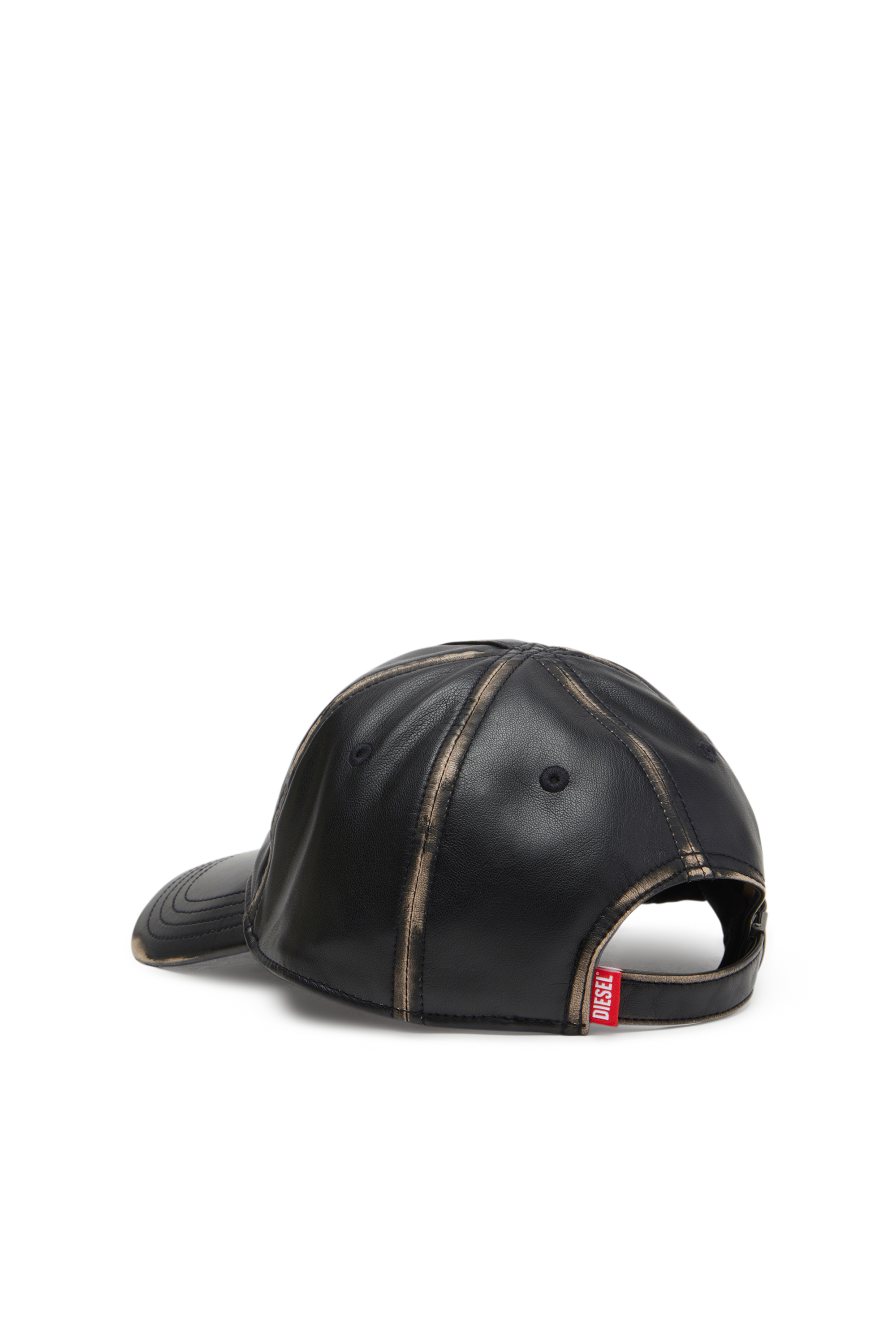 Diesel - C-HEATHER, Casquette de baseball en simili cuir Homme in Noir - 2