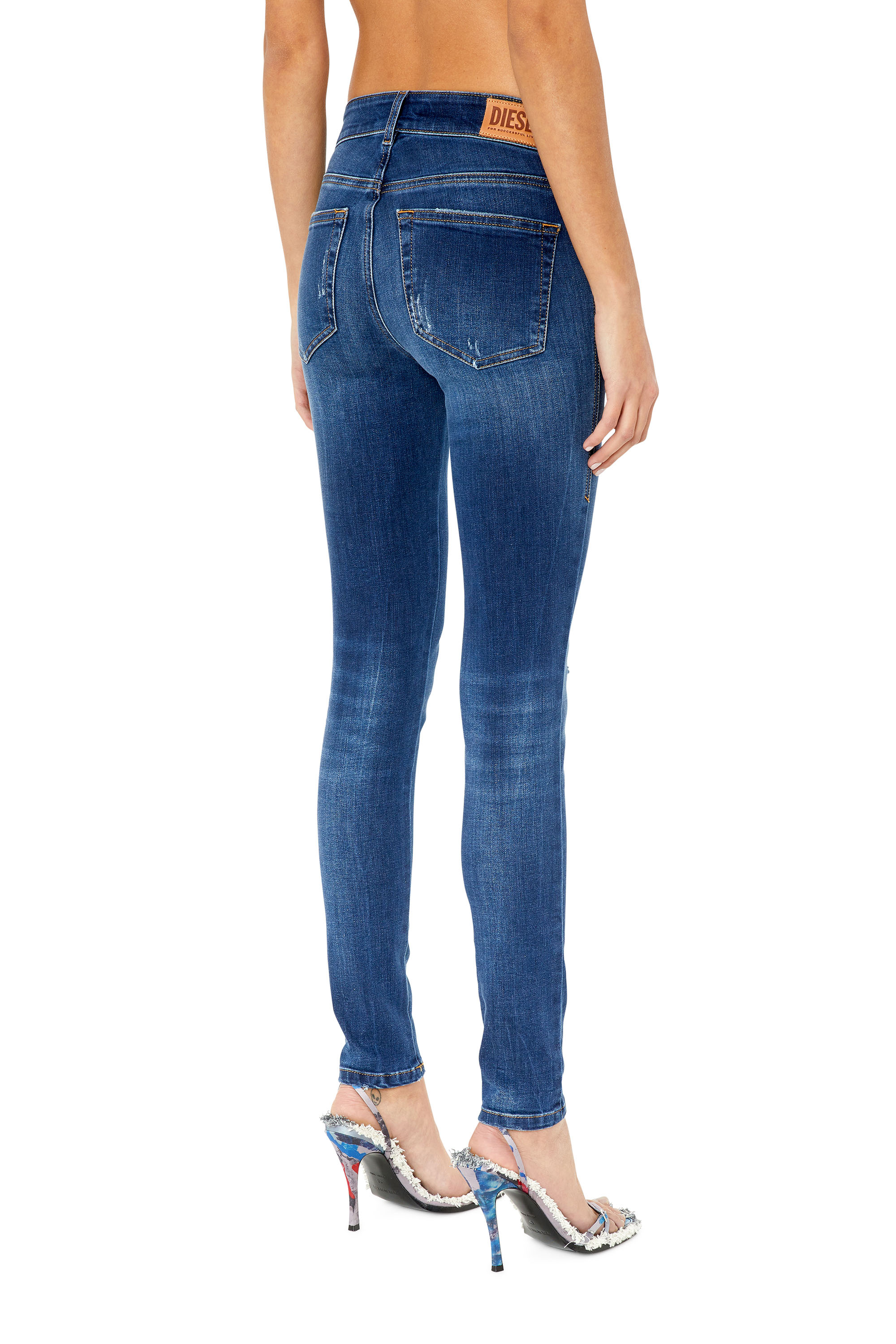 Diesel - 2017 Slandy E09CX Super skinny Jeans, Bleu Foncé - Image 2