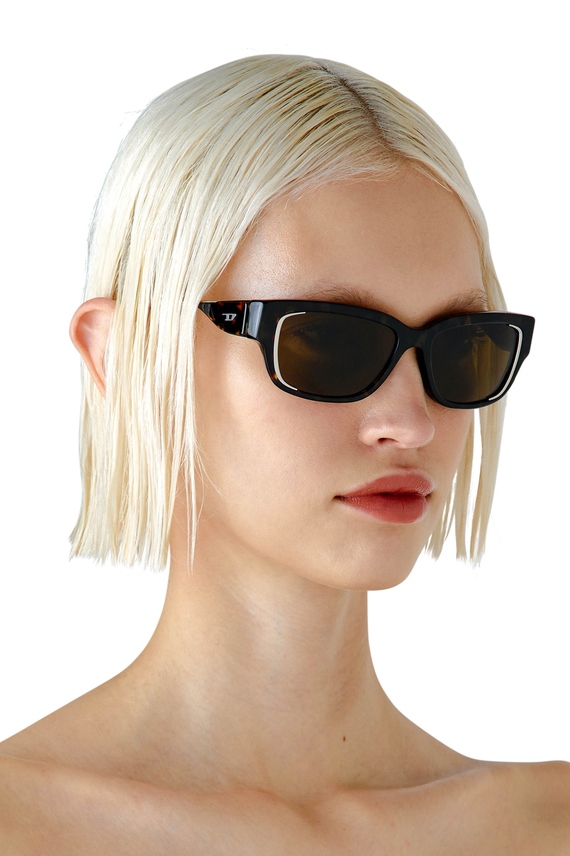 Diesel - 0DL2002 SIZE 56, Lunettes de soleil rectangulaires Mixte in Marron - 6