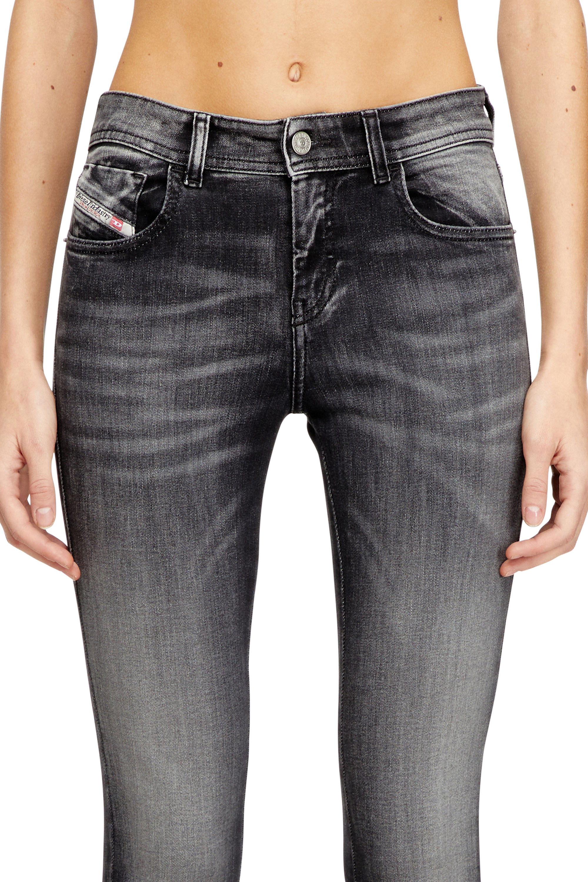 Diesel - Skinny Jeans 2017 Slandy 09K97 Femme, Noir/Gris fonc&eacute; - Image 4