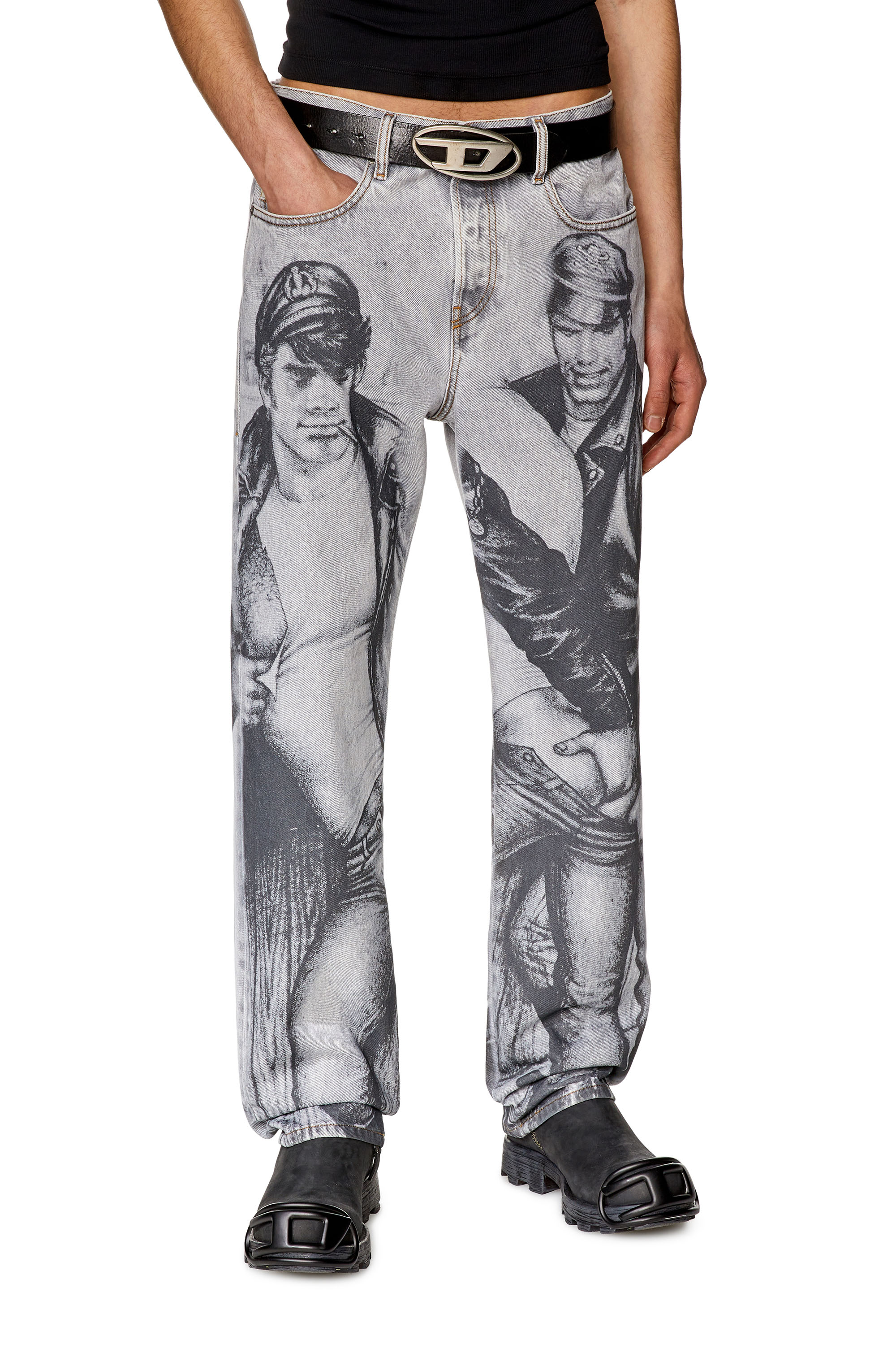 Diesel - 2020 D-Viker 007F8 Straight Jeans, Gris - Image 1