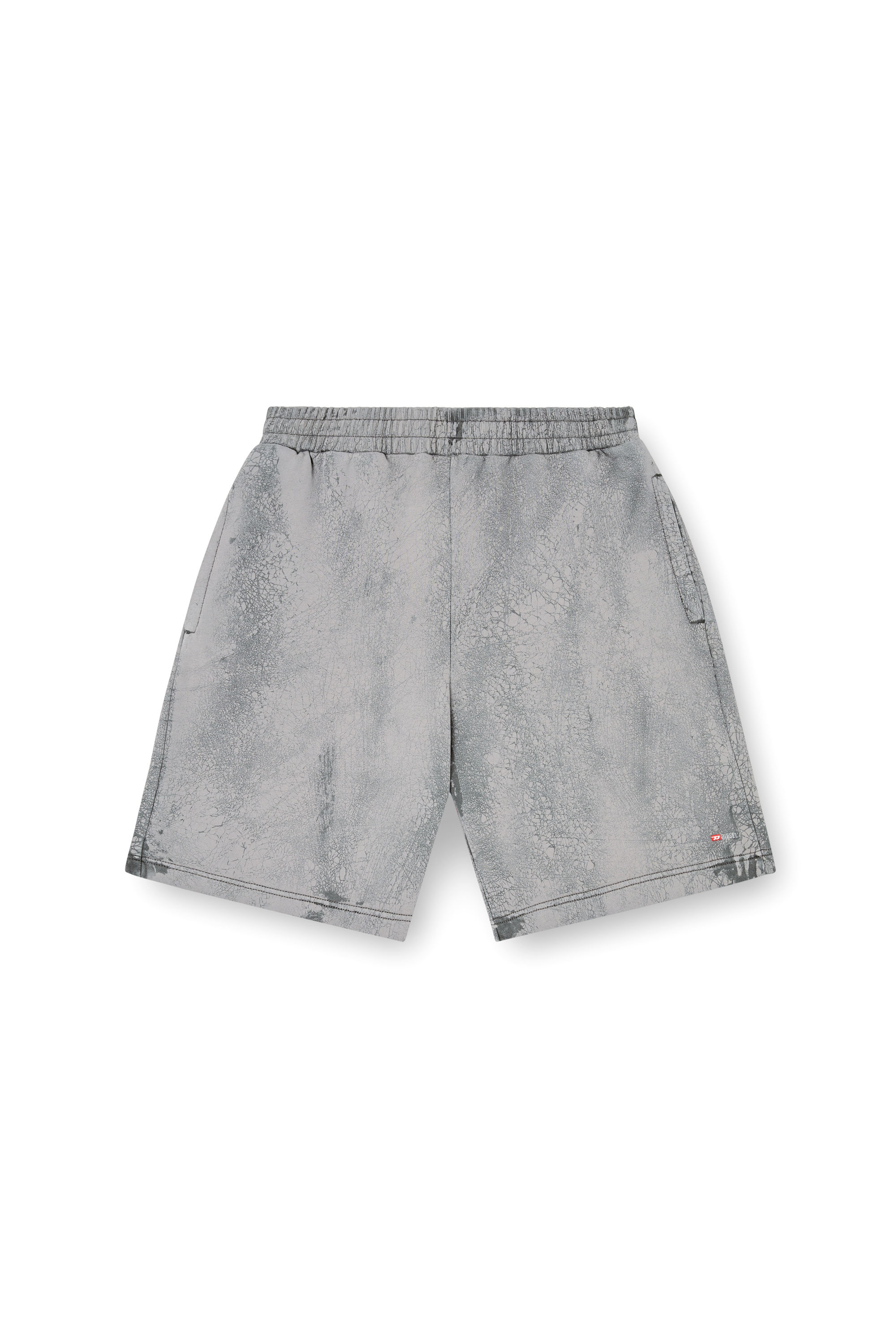 Diesel - P-CREW, Short en jersey ciré Homme in Gris - 3