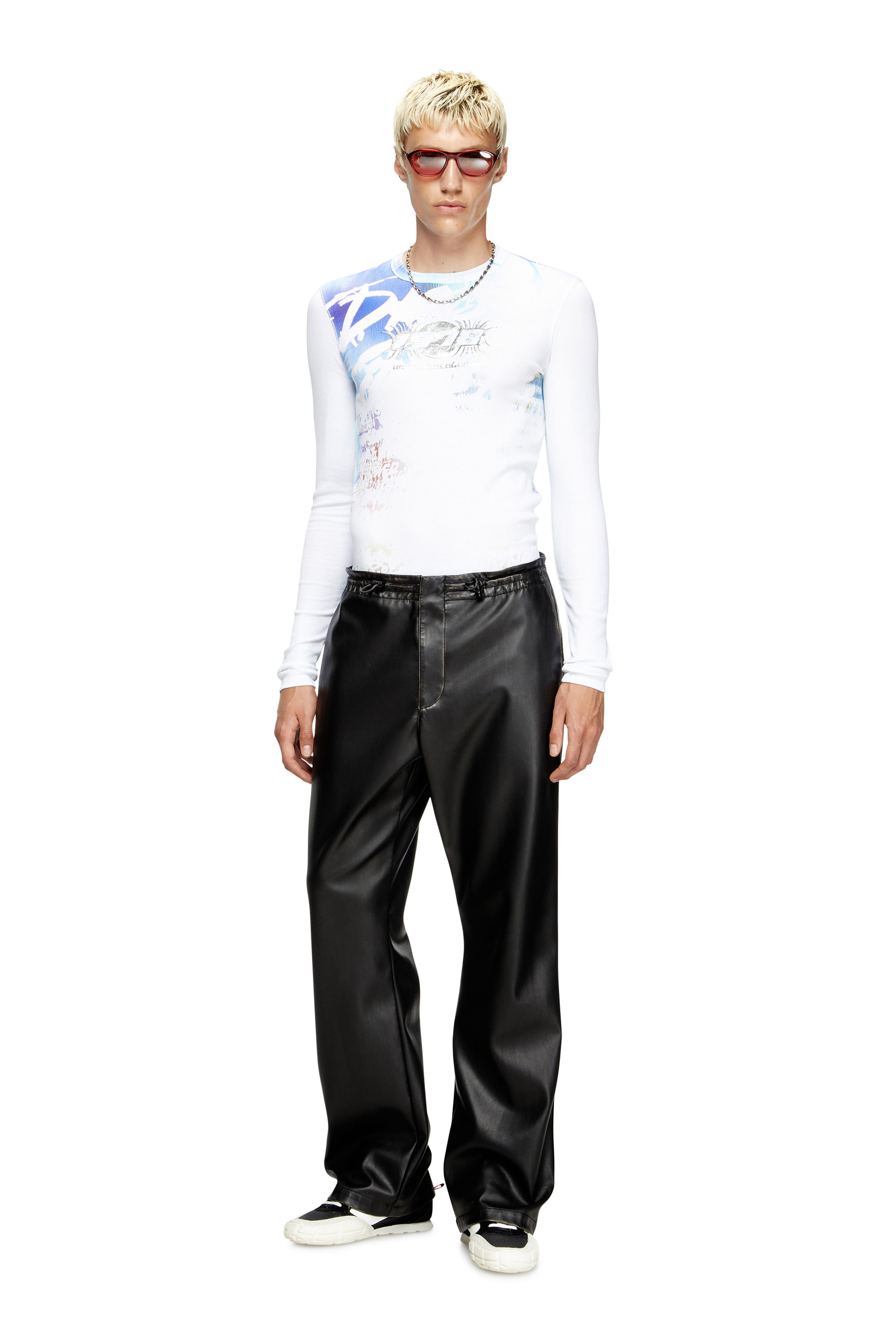 Diesel - T-RIBBER-LS-T3, T-shirt à manches longues avec imprimé graffiti Homme in ToBeDefined - 2