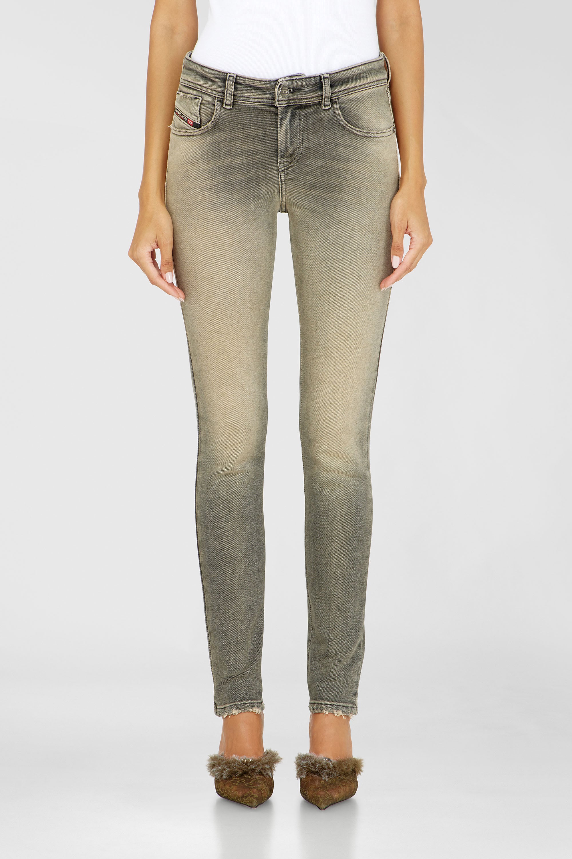 Diesel - Skinny Jeans 2017 Slandy 09P32 Femme, Gris - Image 1