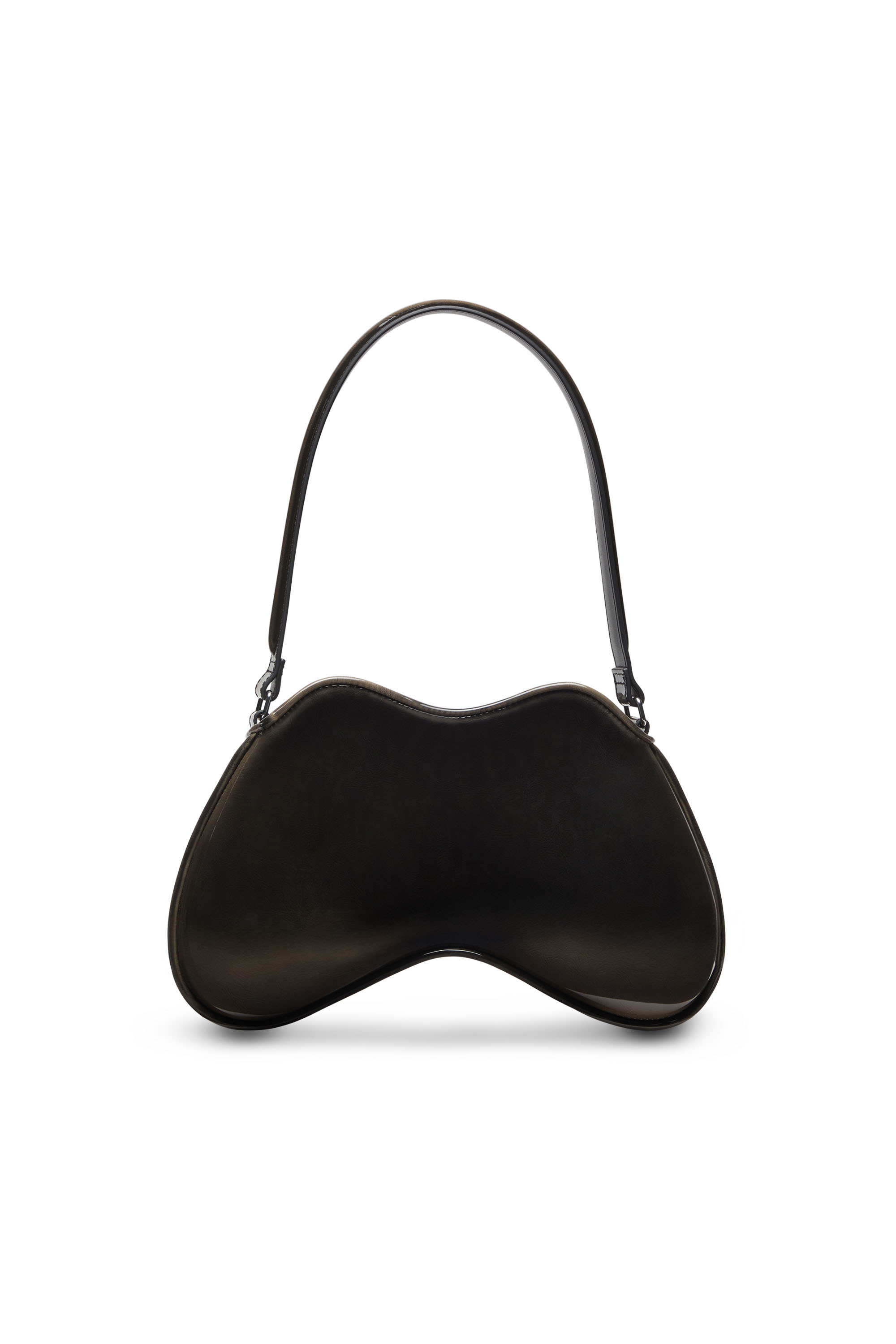 Diesel - DOUBLE-D SHOULDER, Double-D-Sac épaule rigide en PU brillant dégradé Femme in Noir - 3