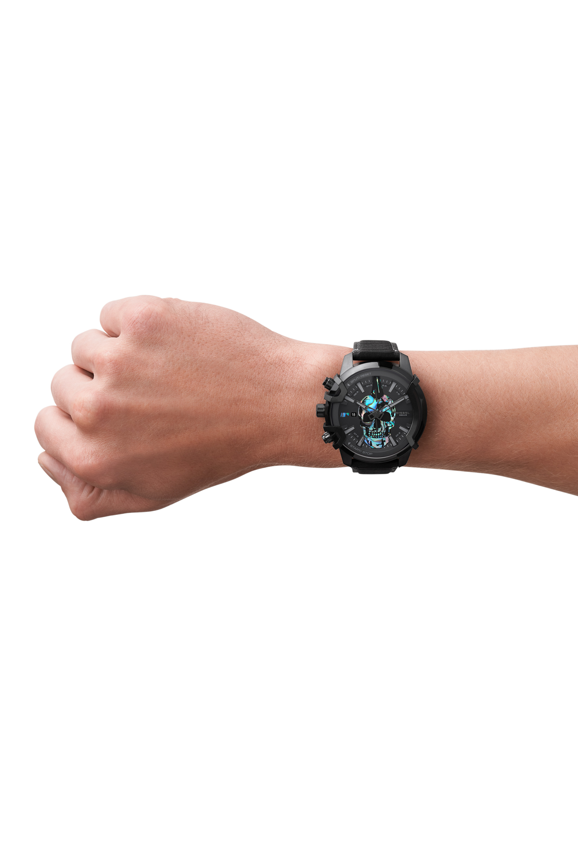 Diesel - DZ4576, Montre Griffed avec un bracelet en cuir Homme in Noir - 4