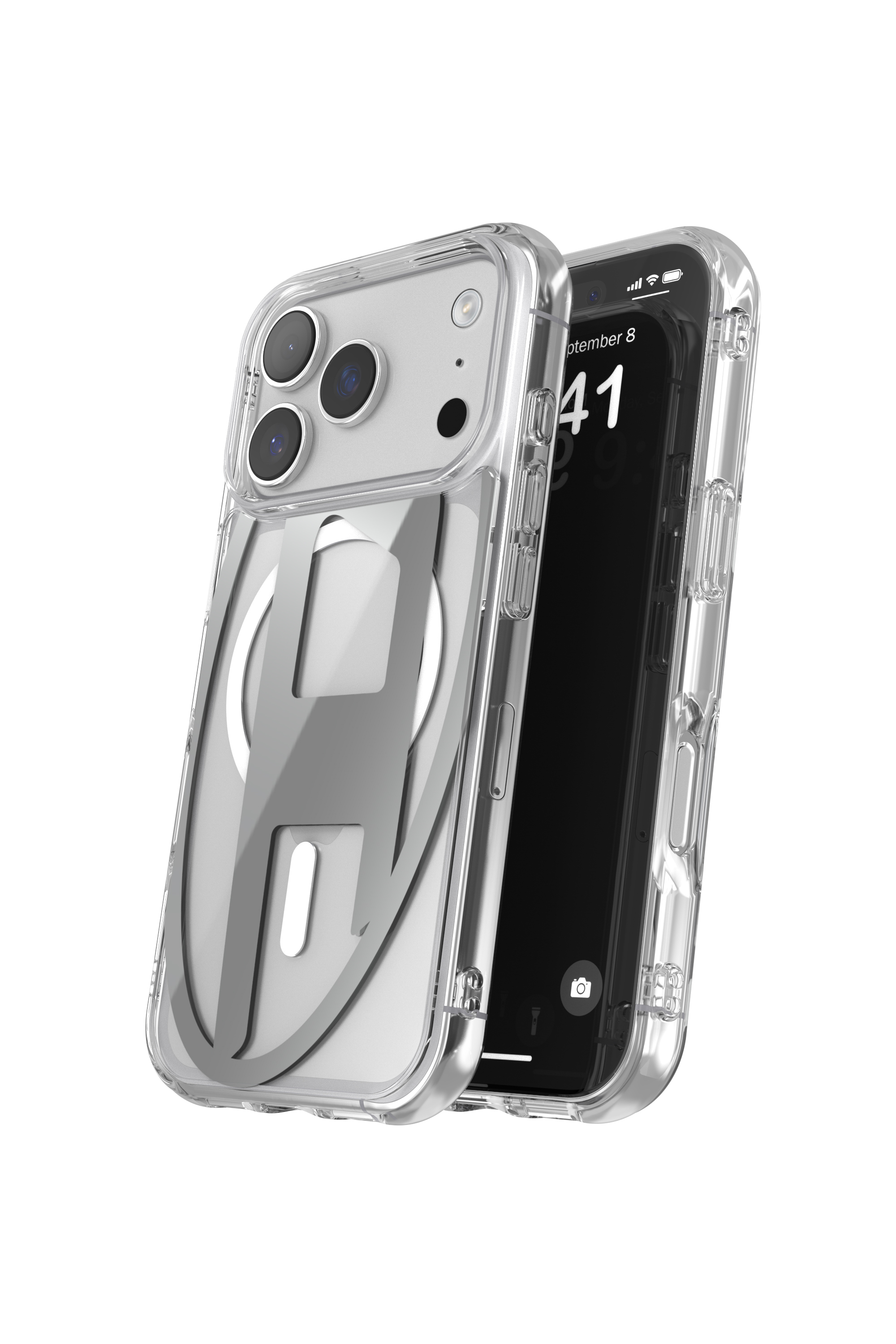 Diesel - 60413 AOP CASE, Étui métallique Oval D avec Magsafe pour iPhone 17 Pro Mixte in Gris - 3