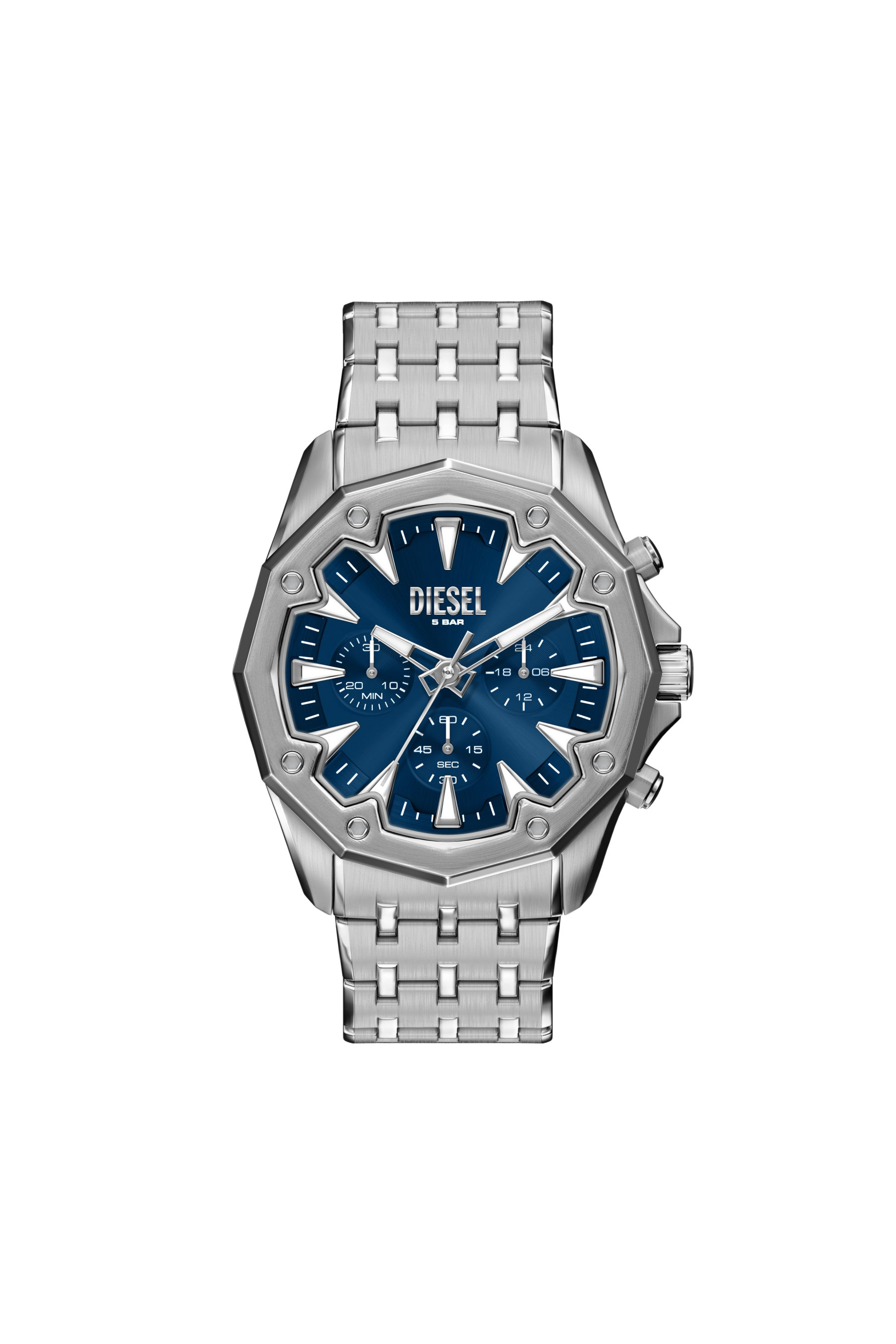 Diesel - DZ4706 WATCH, Montre Stinger en acier inoxydable Homme in Gris argent&eacute; - 1