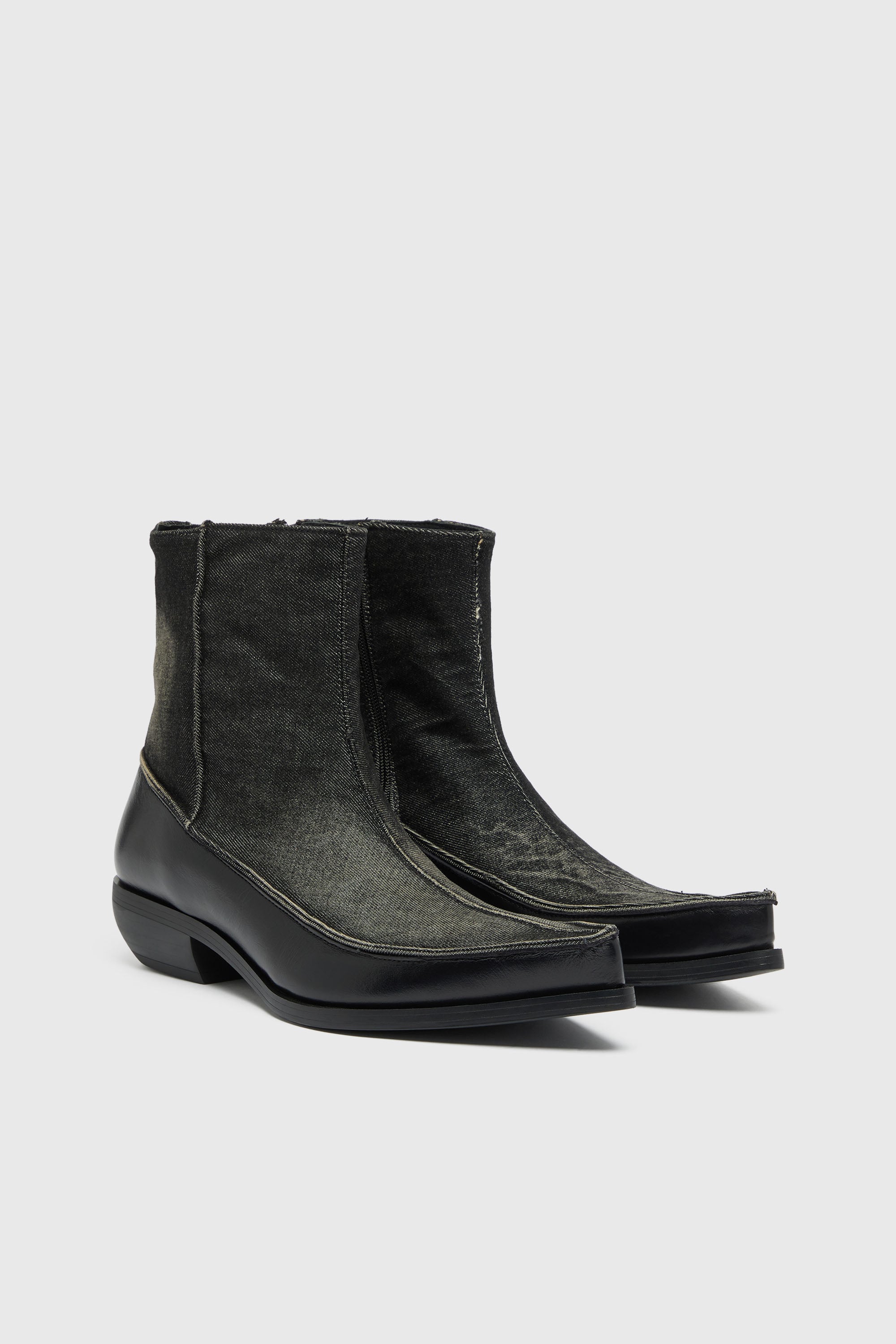 Diesel - D-FRIDO-30-TR, D-Frido-Bottines western en cuir et denim Homme in ToBeDefined - 2