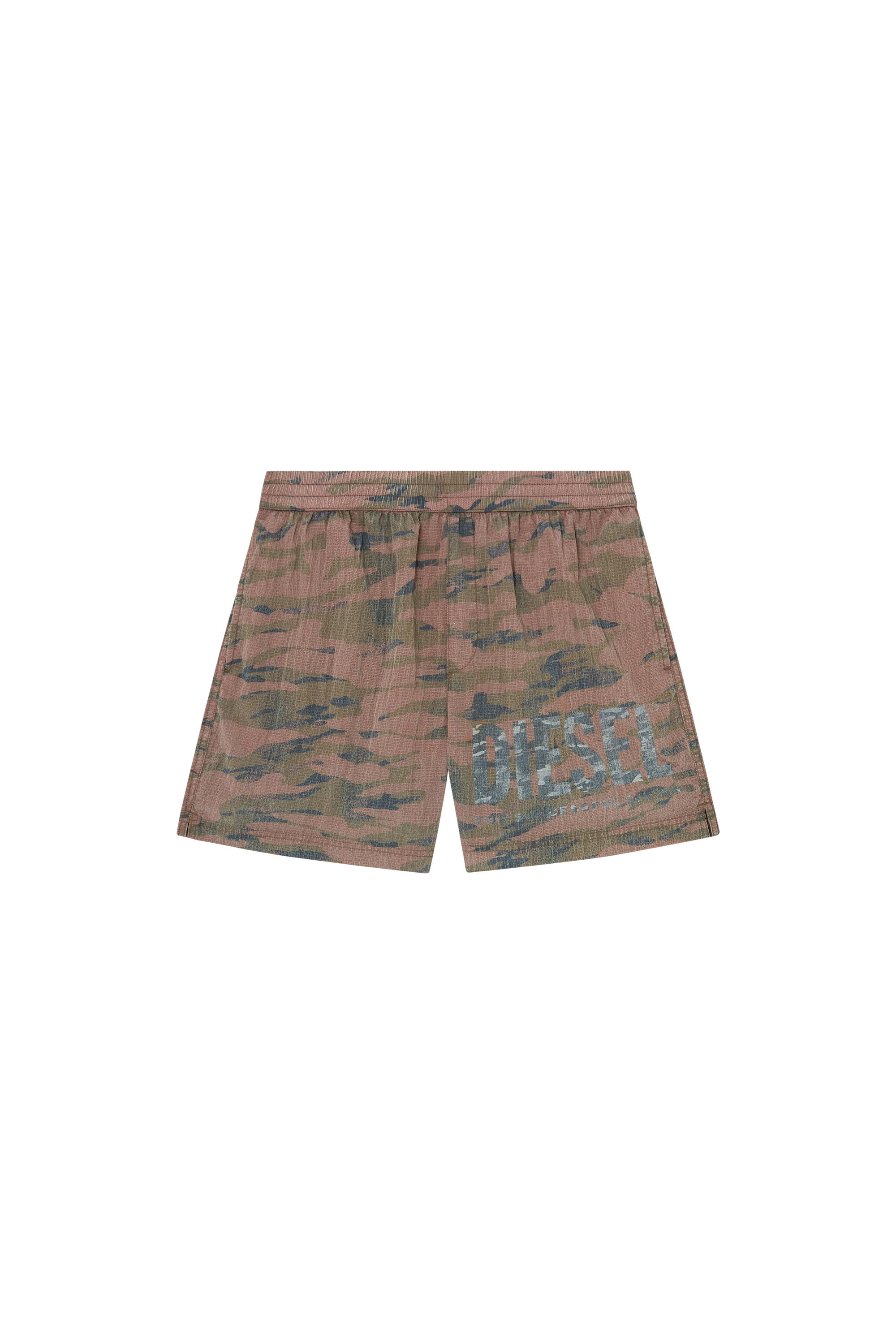 Diesel - RIO-41-UTLT, Short de bain mi-long en tissu indéchirable au motif camouflage Homme in Marron - 4
